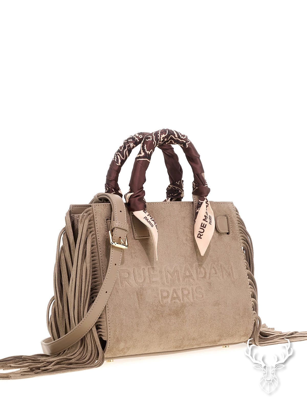 Canyon Mini Tote Fringes Suede Grey Rue Madam Paris
