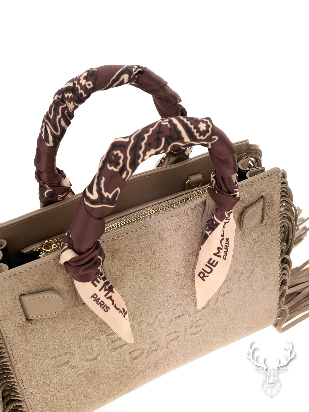 Canyon Mini Tote Fringes Suede Grey Rue Madam Paris