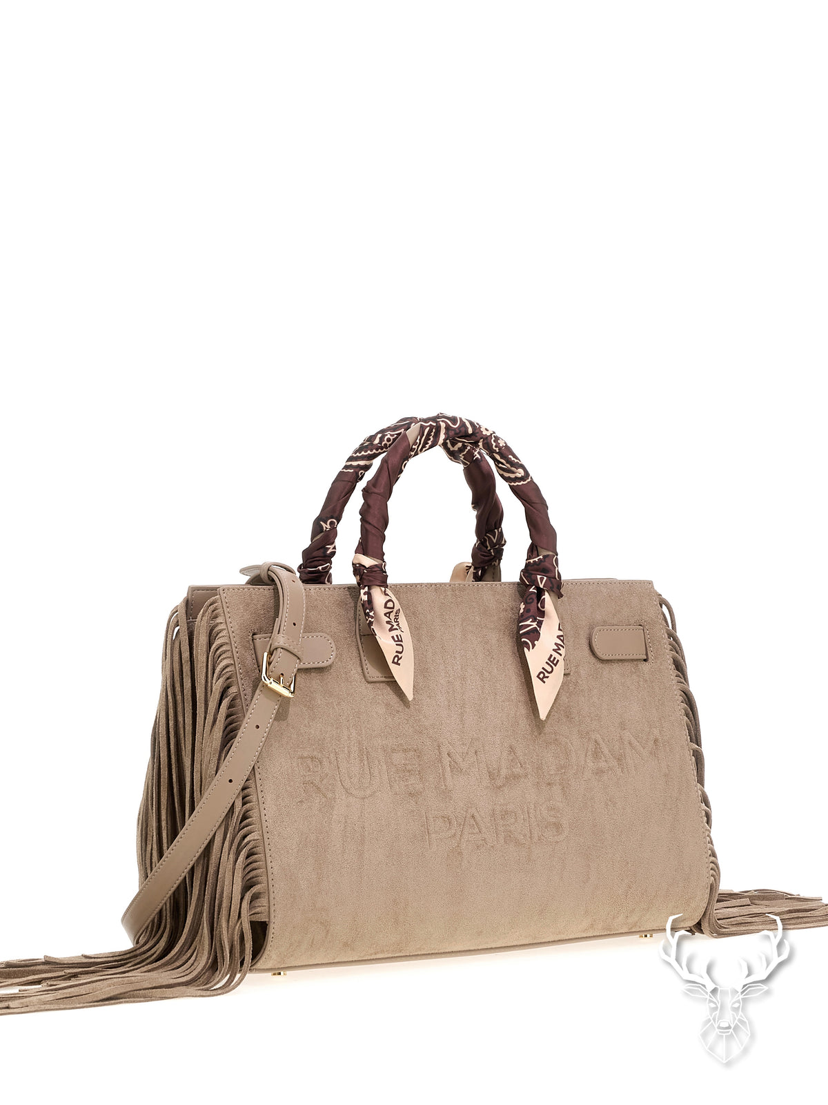 Canyon Tote Fringes Suede Grey Rue Madam Paris