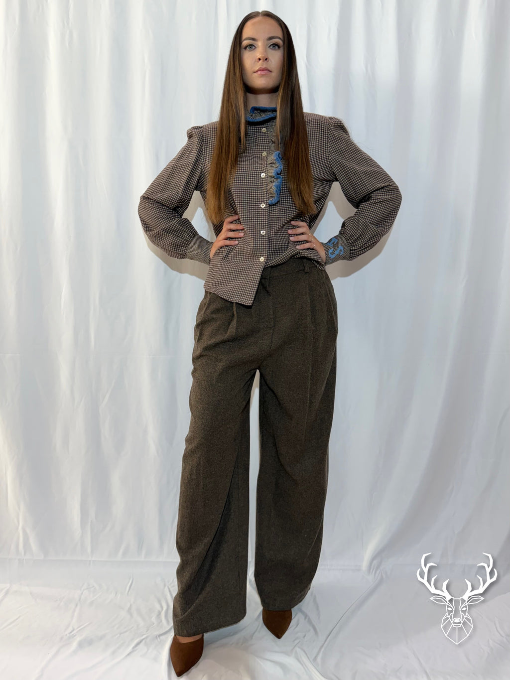 Pantalone a Spina di Pesce Front Street