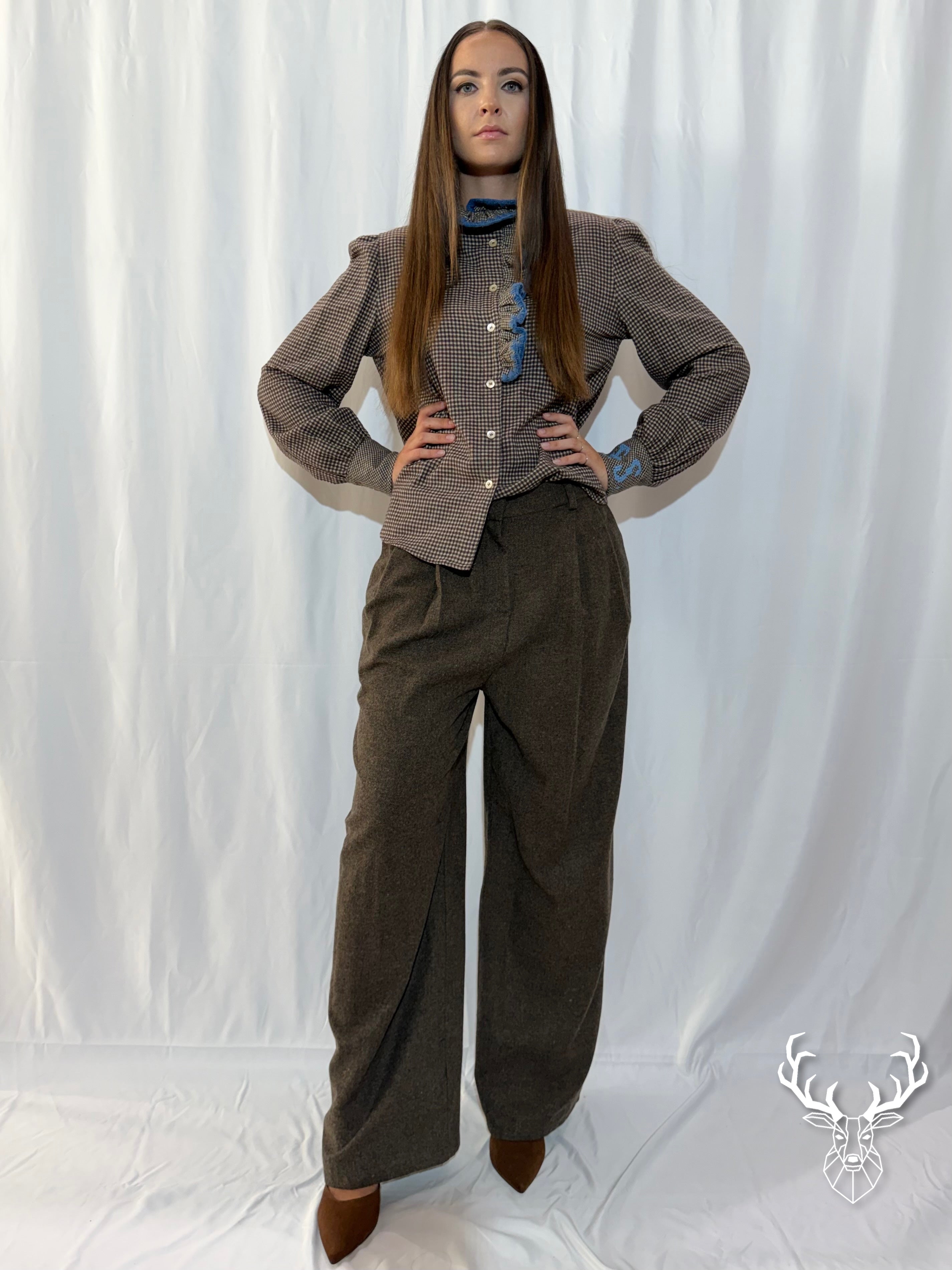 Pantalone a Spina di Pesce Front Street