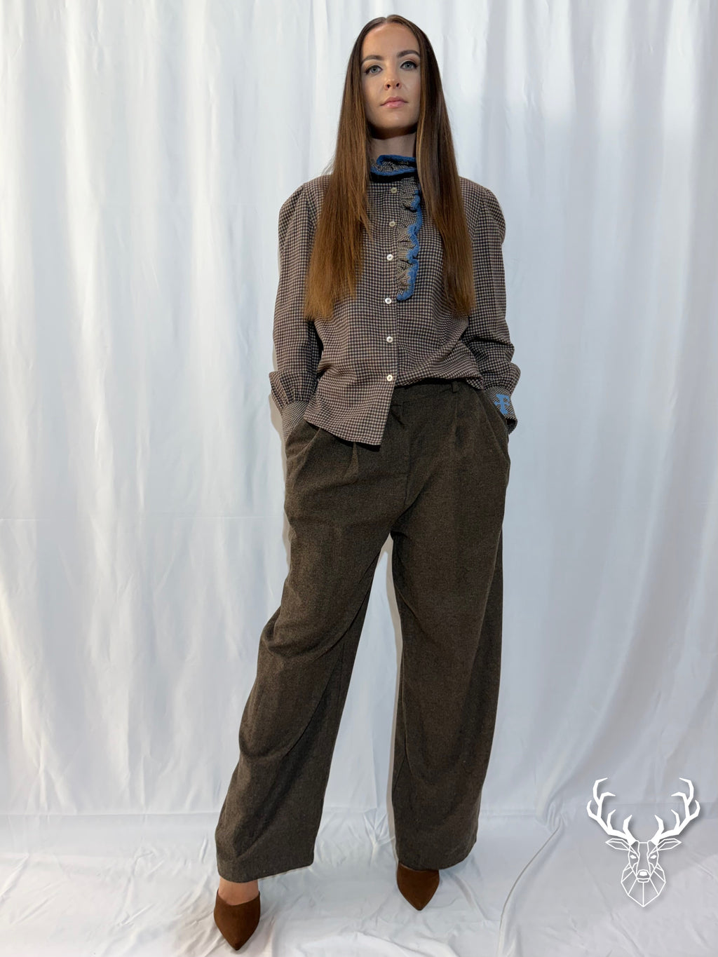 Pantalone a Spina di Pesce Front Street