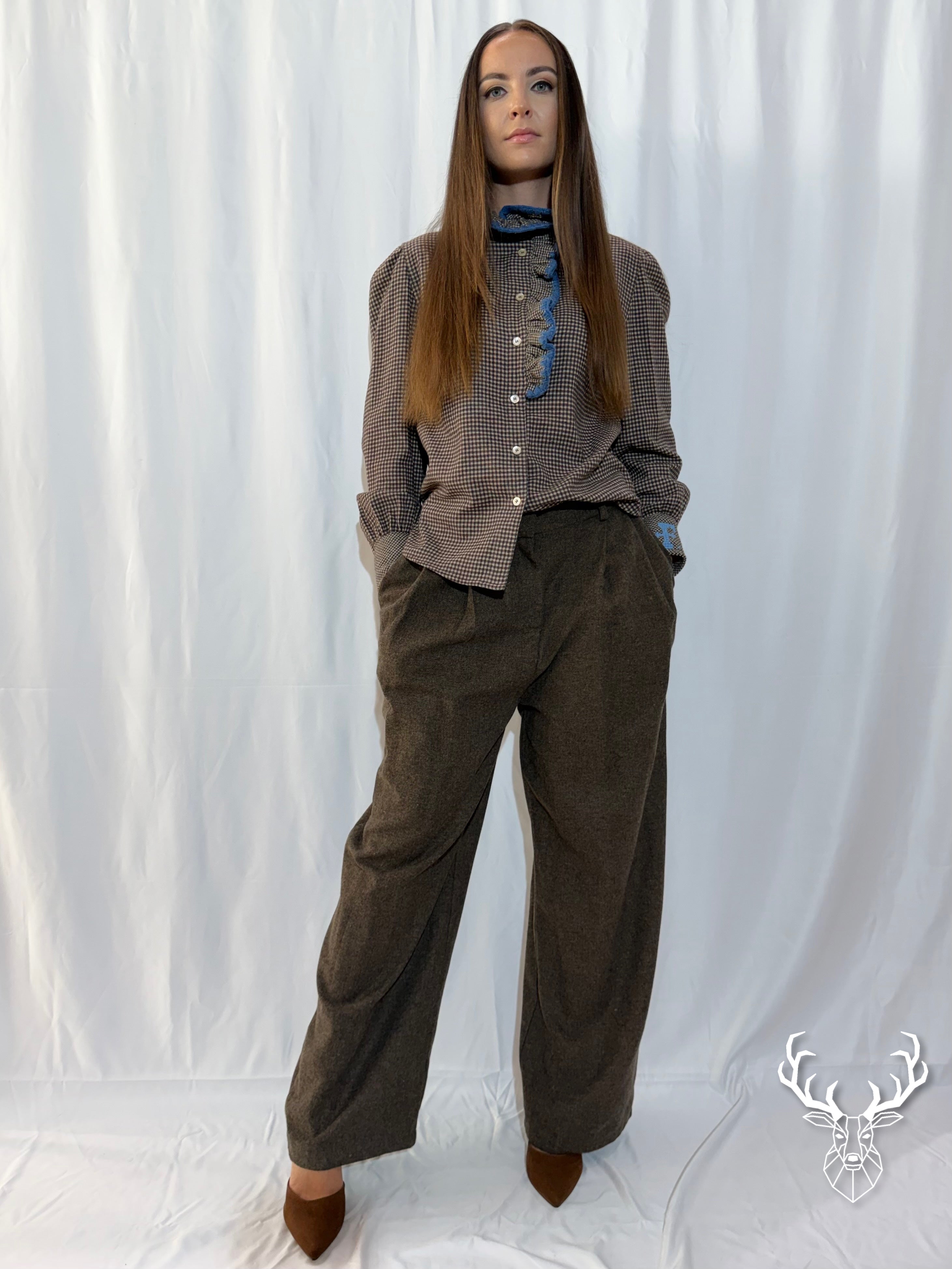 Pantalone a Spina di Pesce Front Street