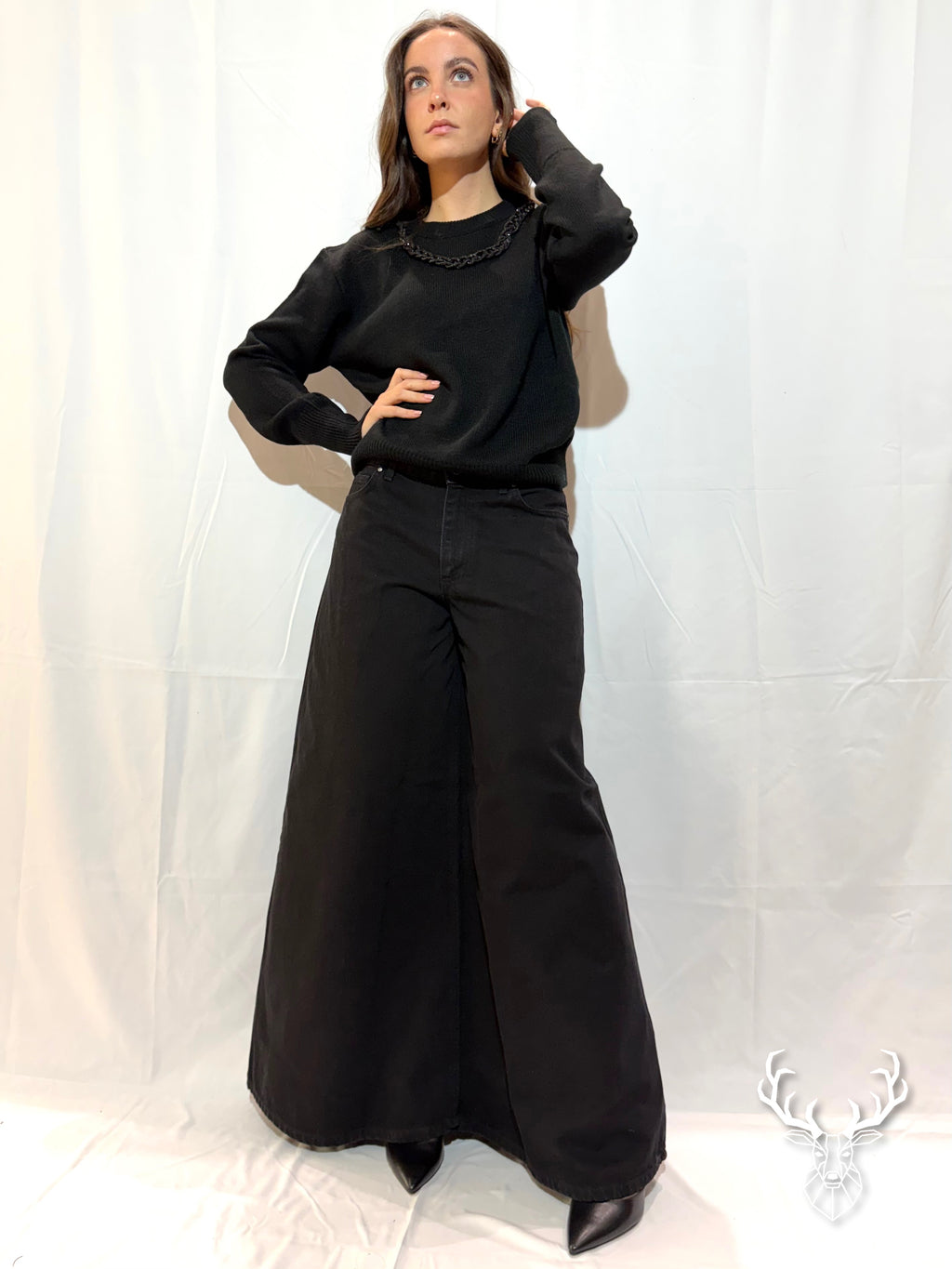 Maglione Collana Gioiello Nero Odi Et Amo