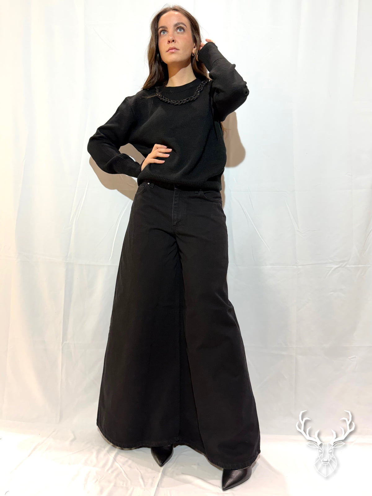 Maglione Collana Gioiello Nero Odi Et Amo