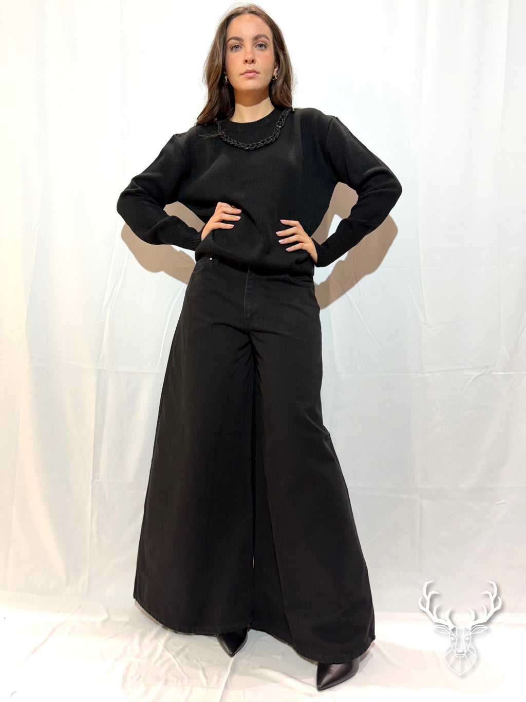 Maglione Collana Gioiello Nero Odi Et Amo