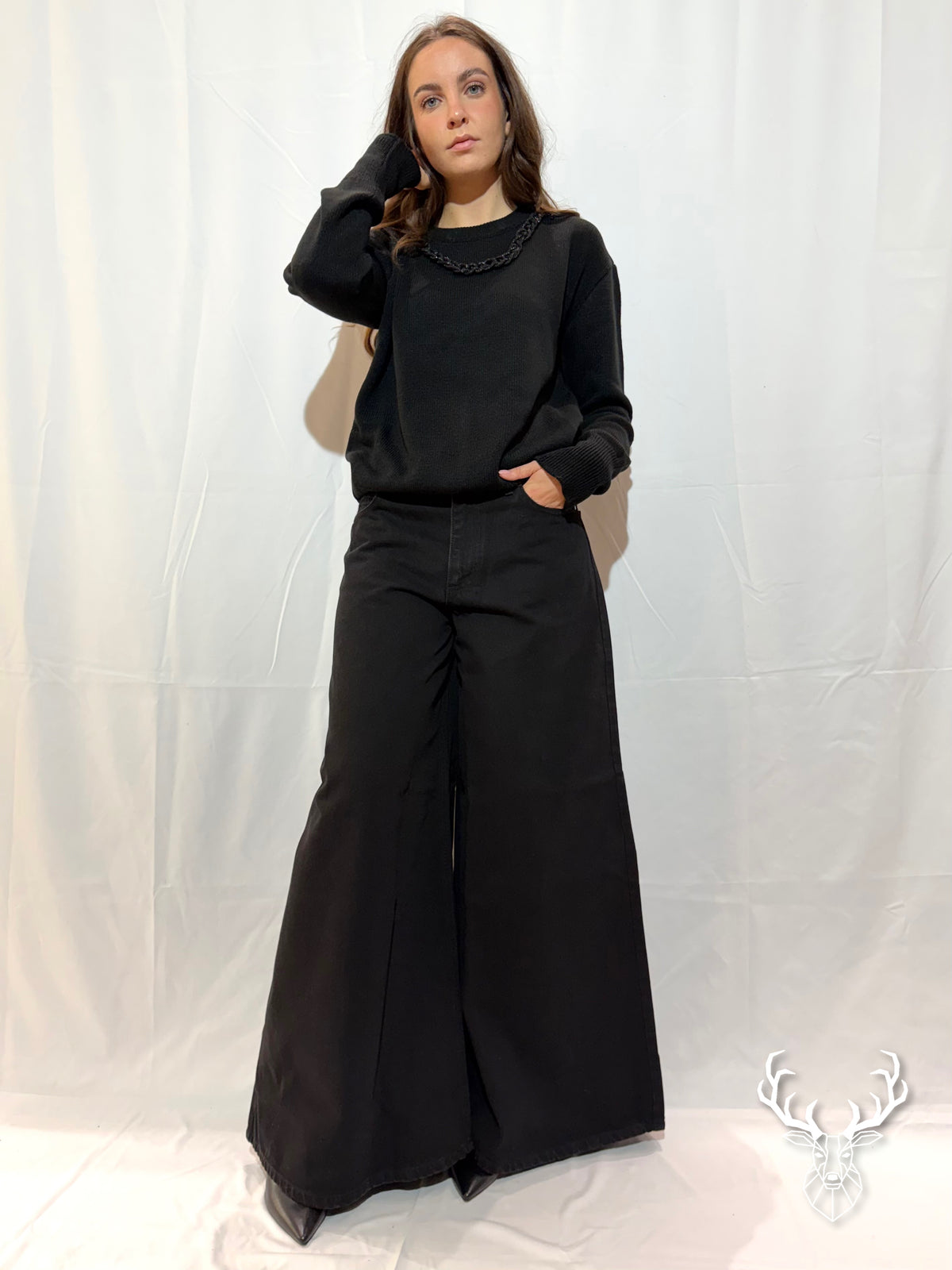 Maglione Collana Gioiello Nero Odi Et Amo