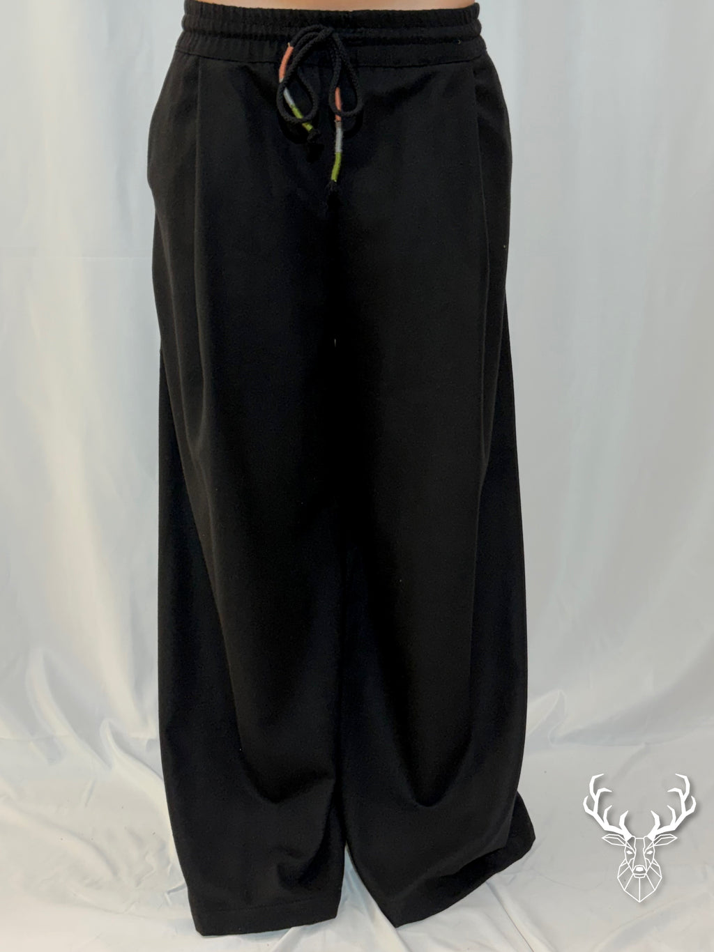 Pantalone Nero Punto a Croce Front Street