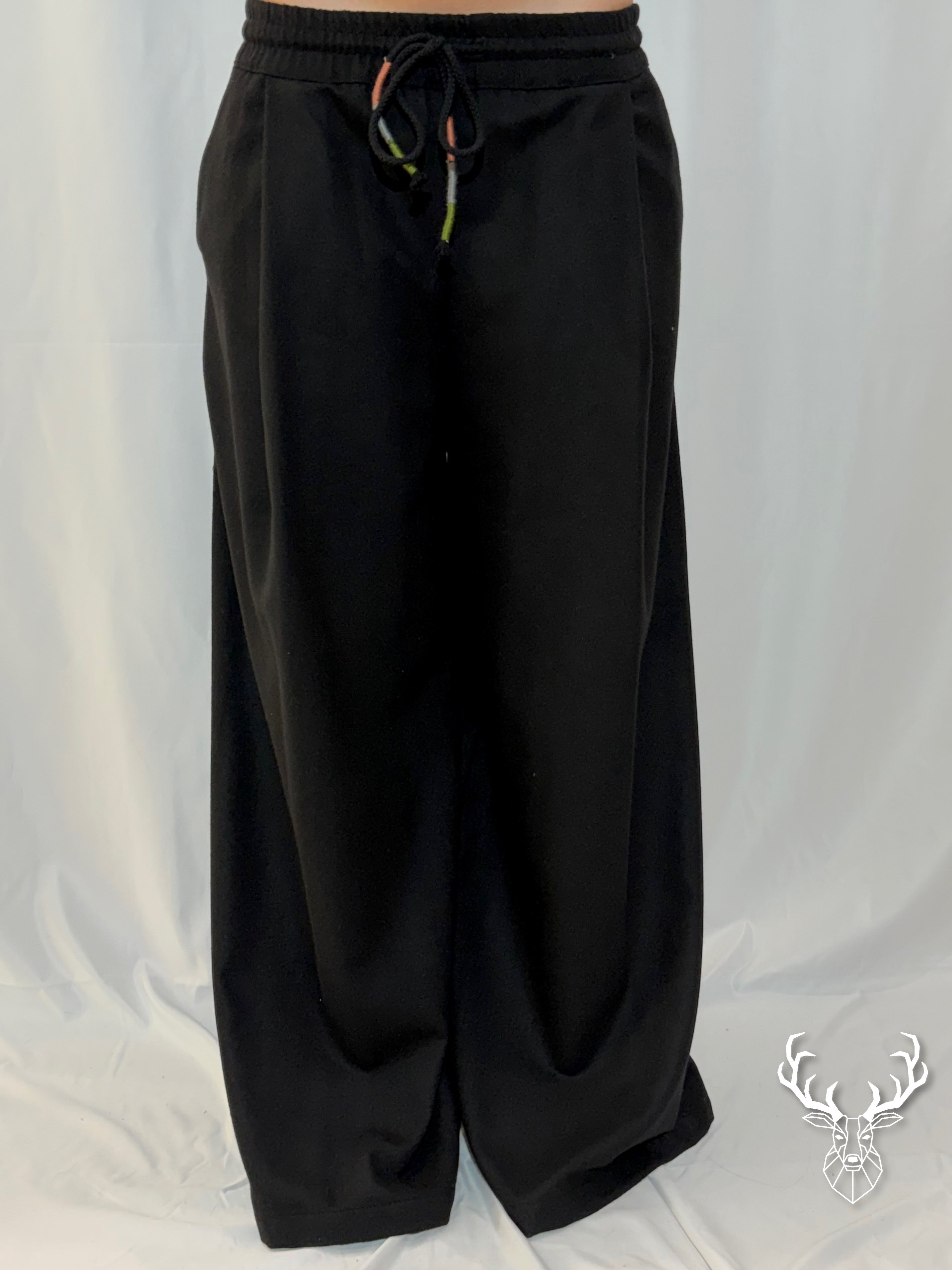 Pantalone Nero Punto a Croce Front Street