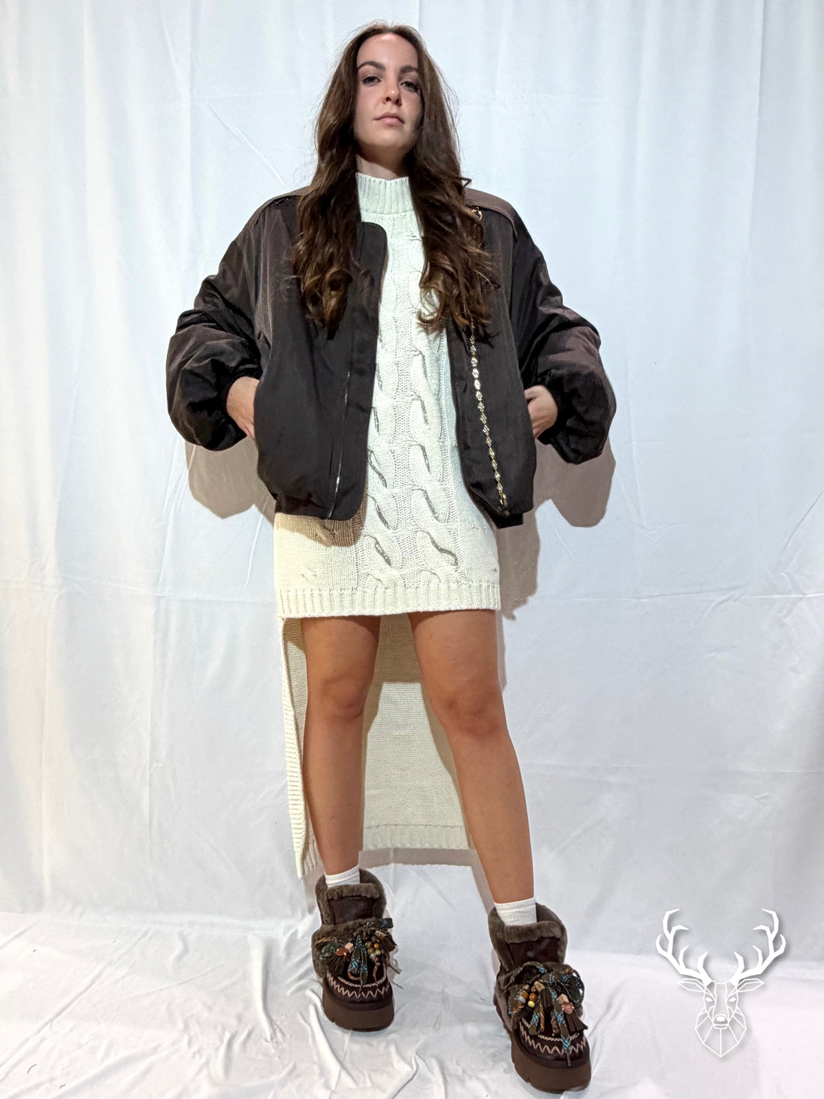 Bomber Oversize Gioiello Marrone Odi Et Amo