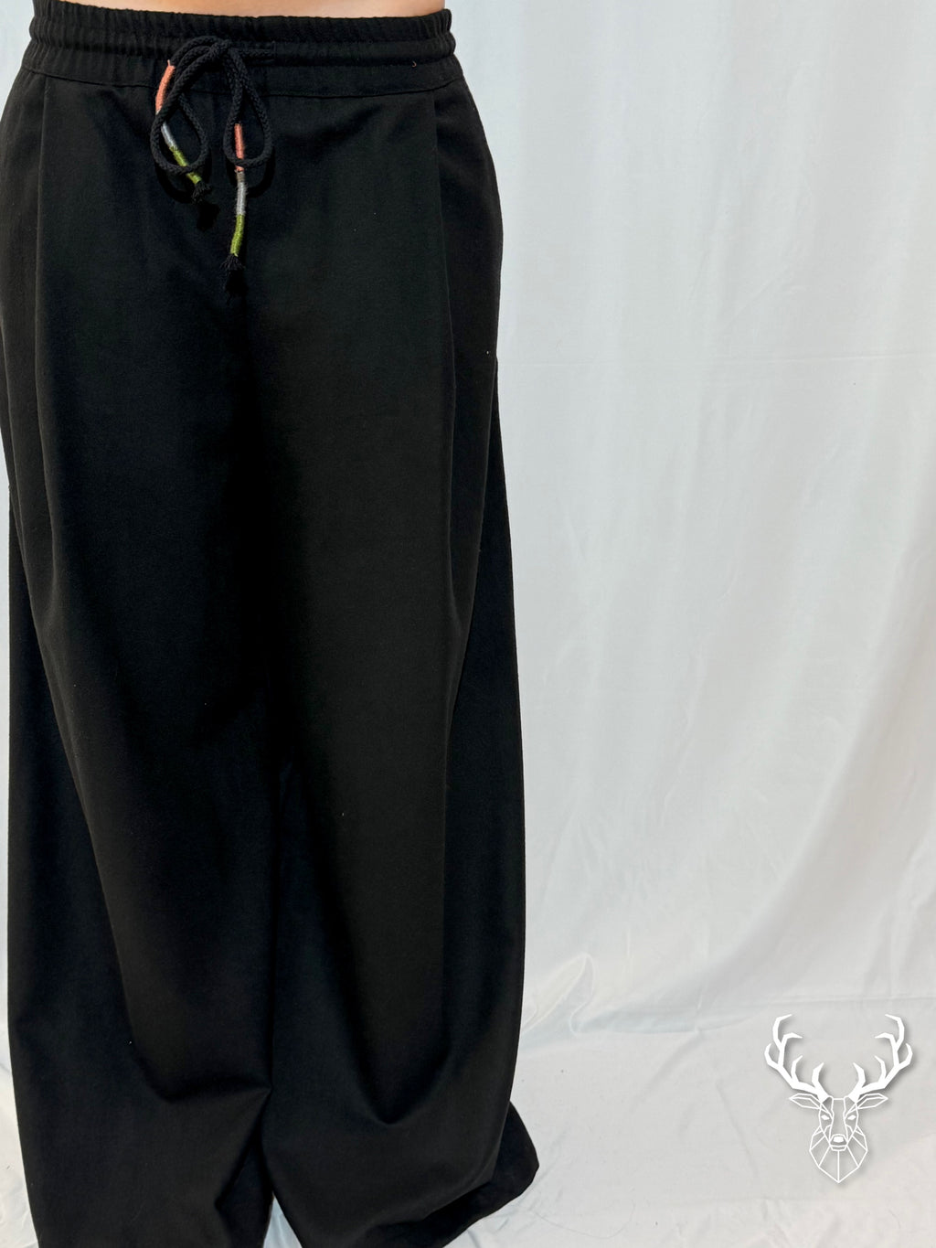 Pantalone Nero Punto a Croce Front Street