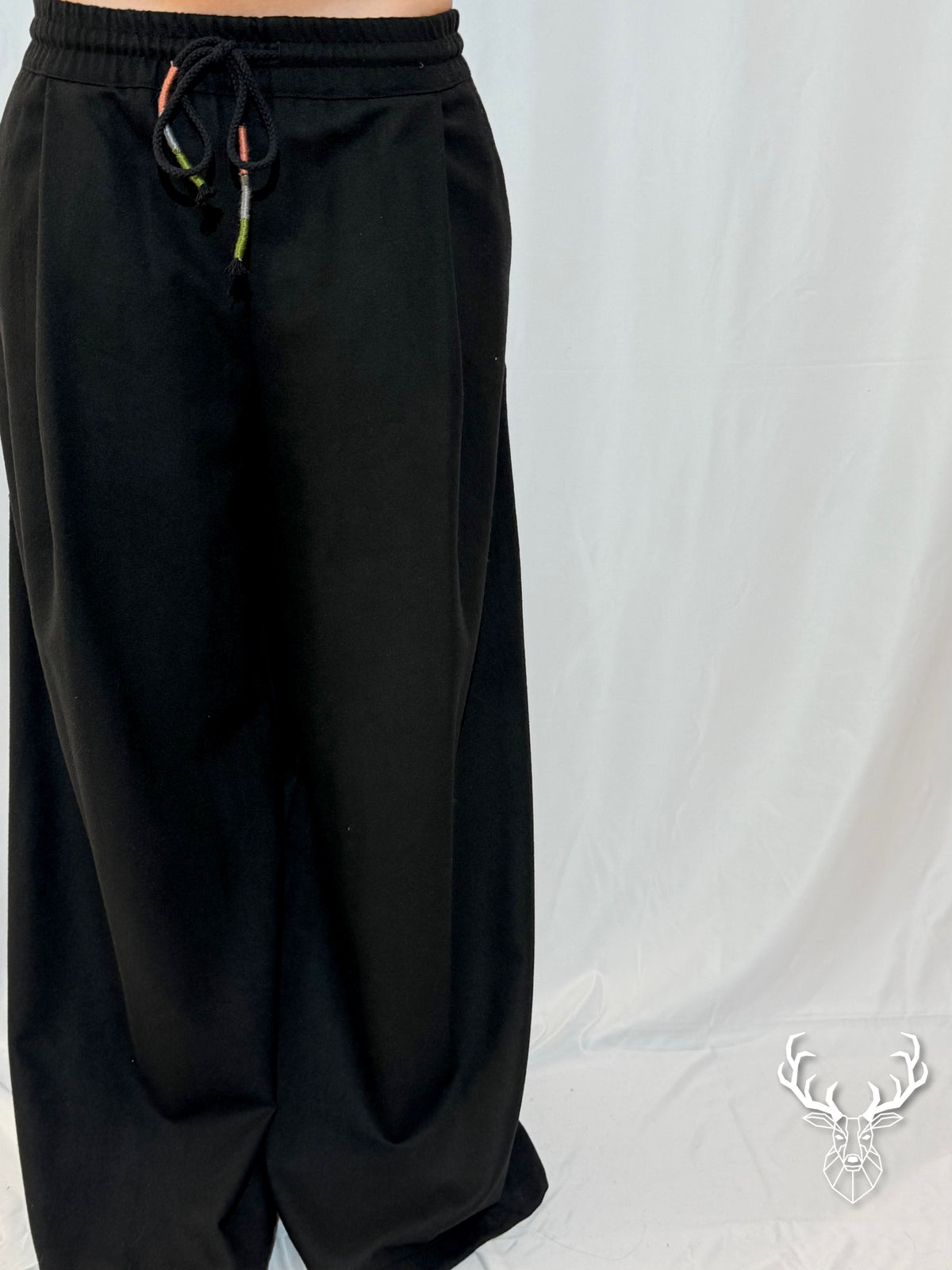 Pantalone Nero Punto a Croce Front Street