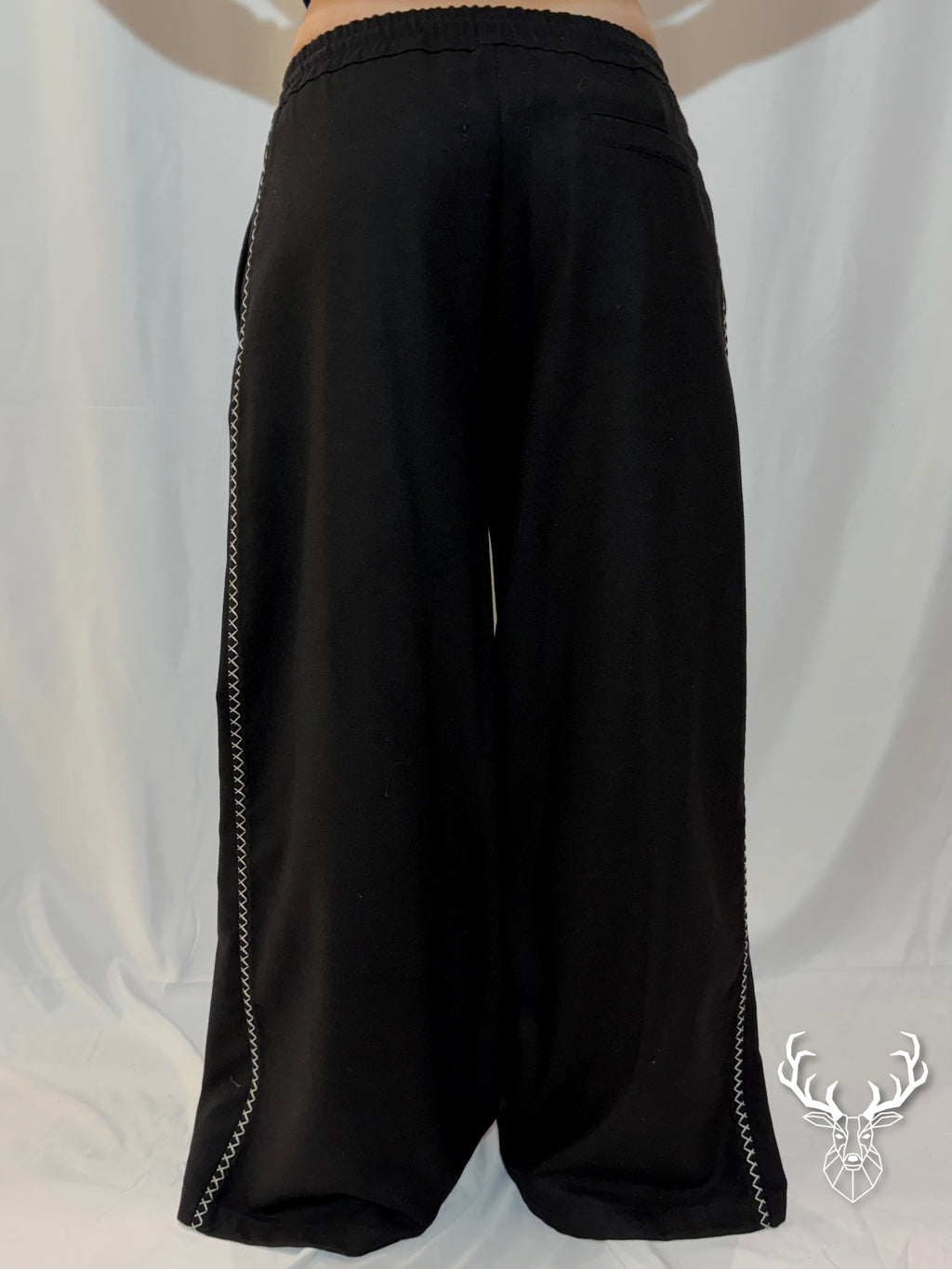Pantalone Nero Punto a Croce Front Street