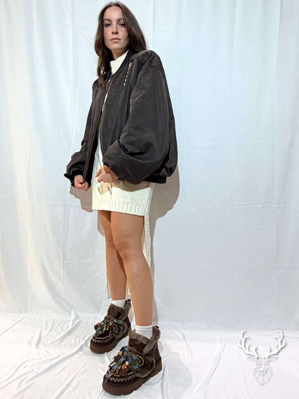 Bomber Oversize Gioiello Marrone Odi Et Amo