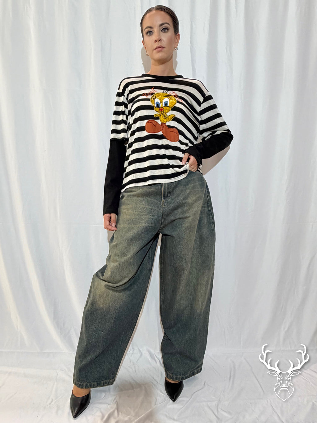 Balloon Fit Denim Front Street