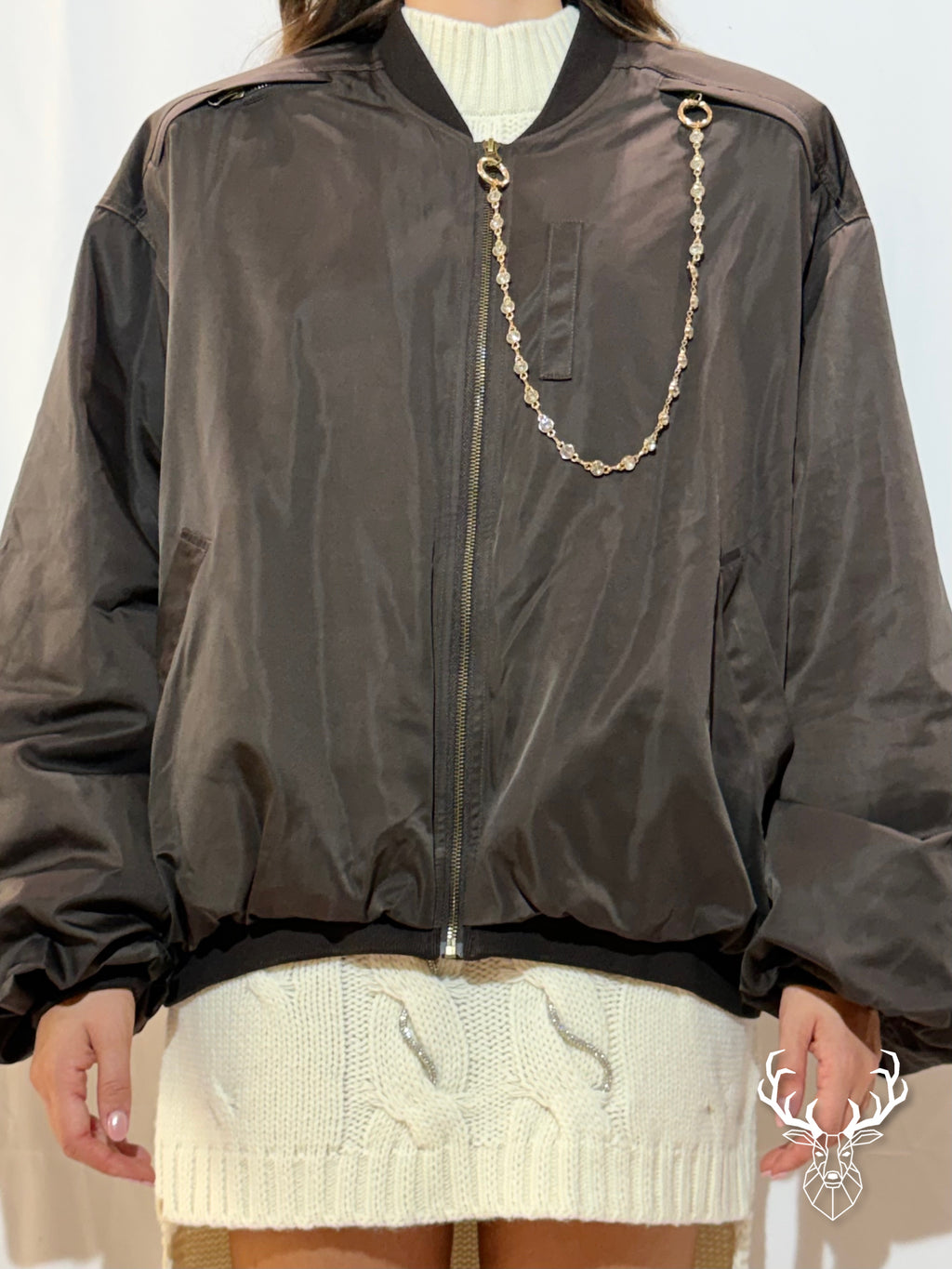 Bomber Oversize Gioiello Marrone Odi Et Amo