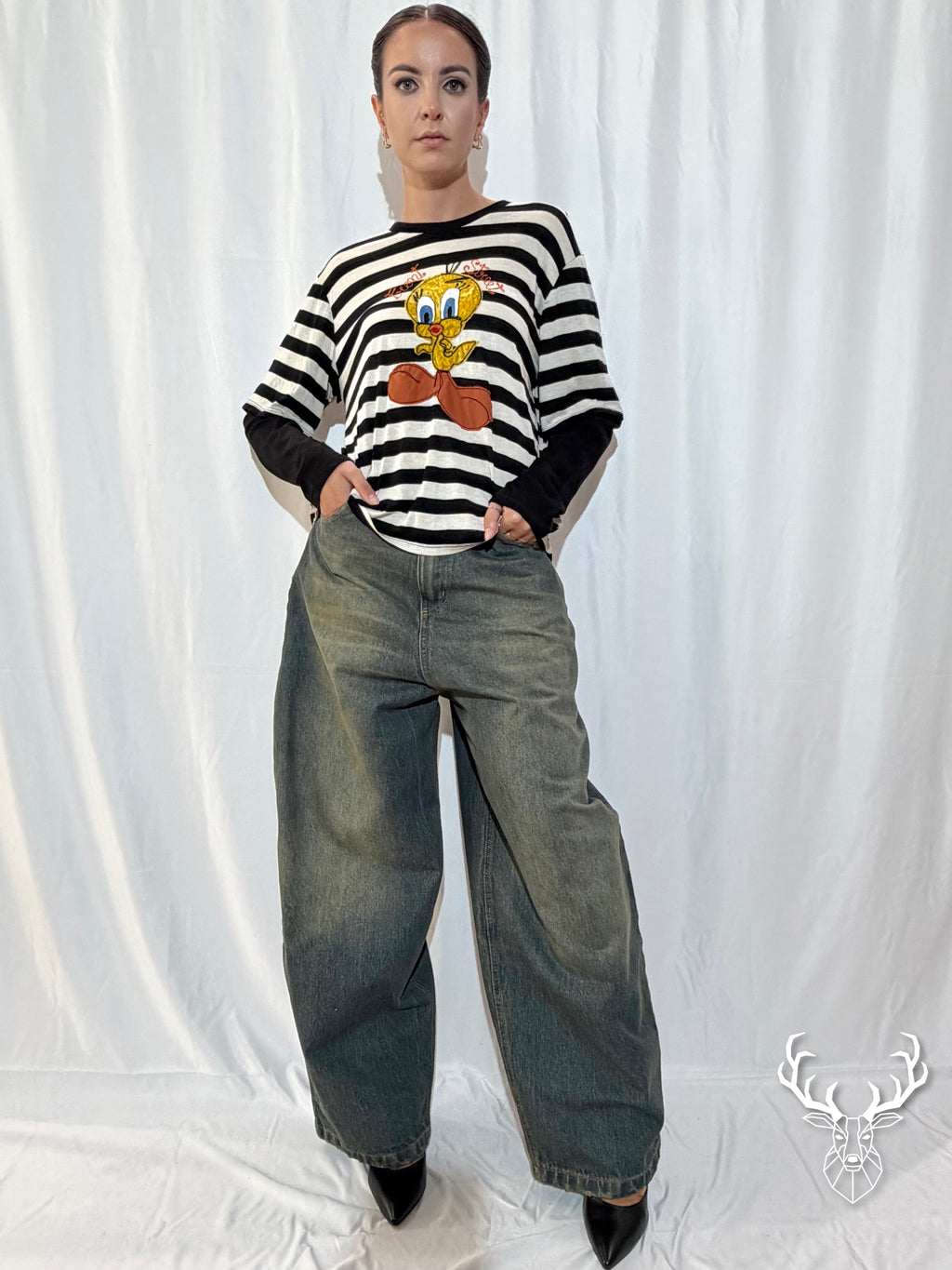 Balloon Fit Denim Front Street