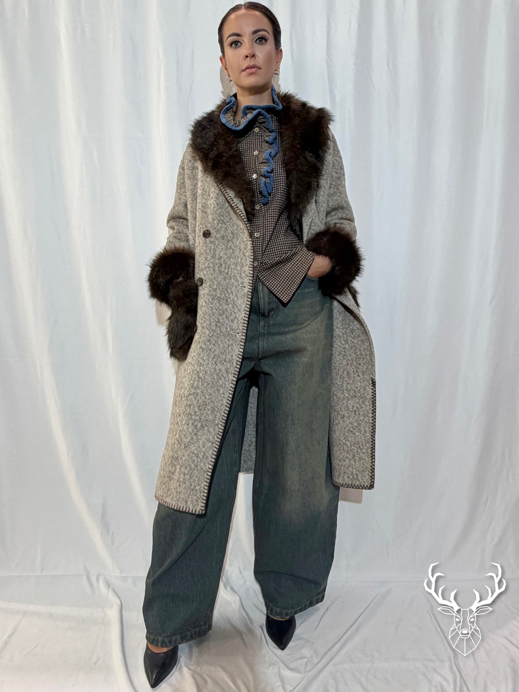 Cappotto Lungo Handmade con Pelliccia Front Street