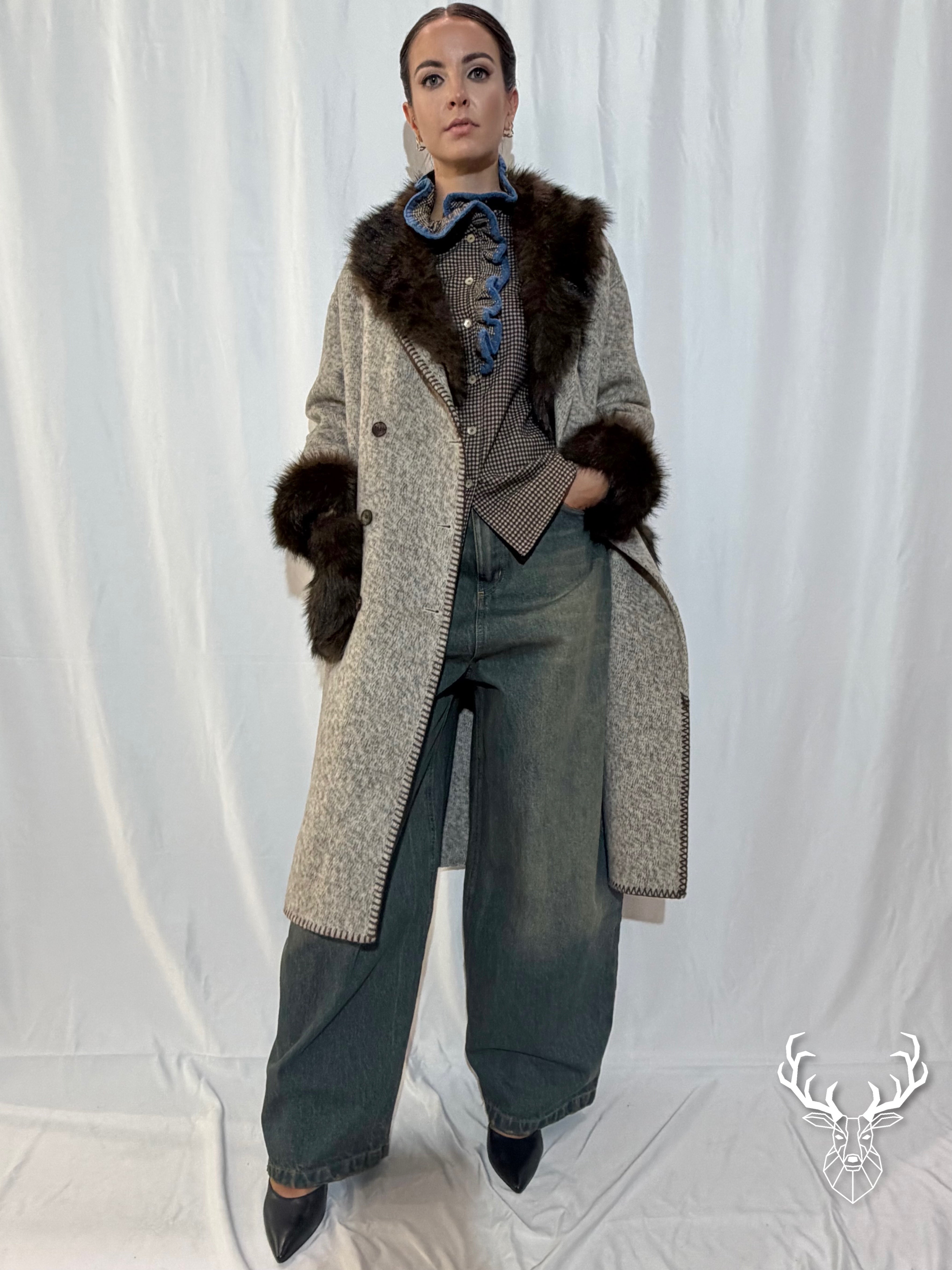Cappotto Lungo Handmade con Pelliccia Front Street