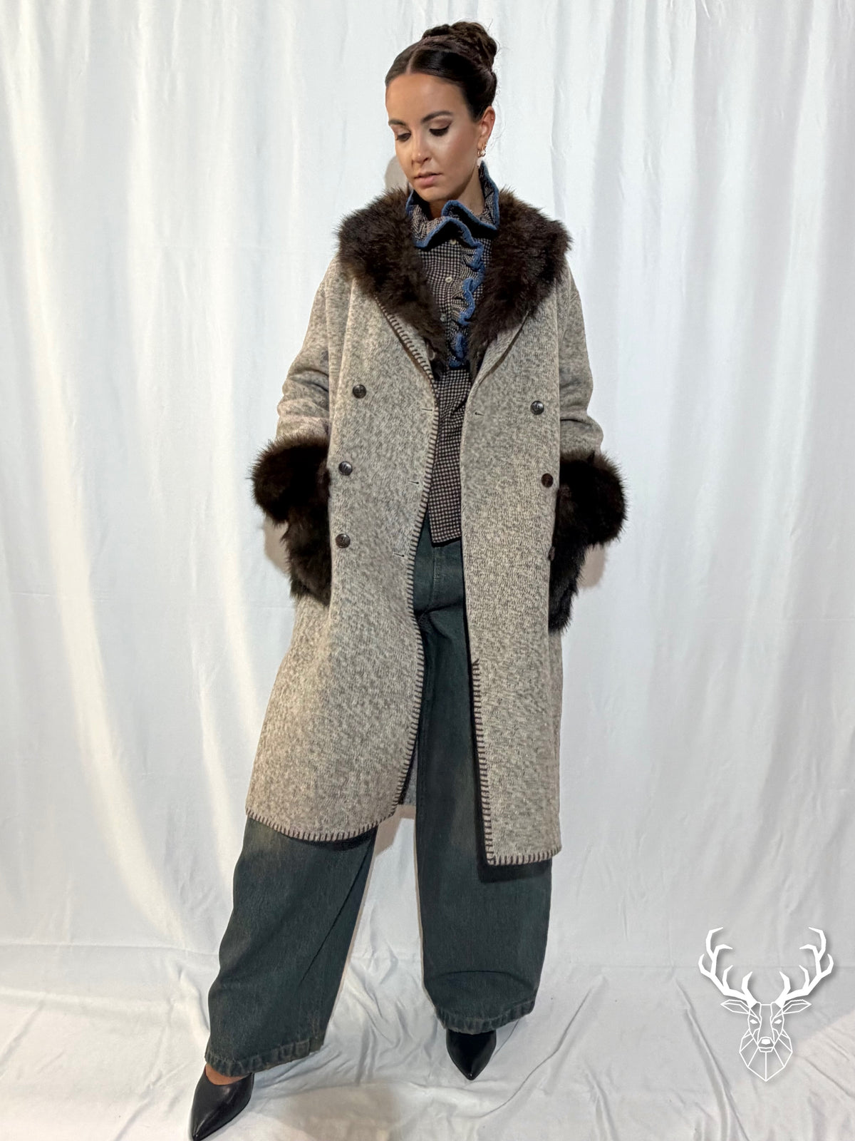 Cappotto Lungo Handmade con Pelliccia Front Street