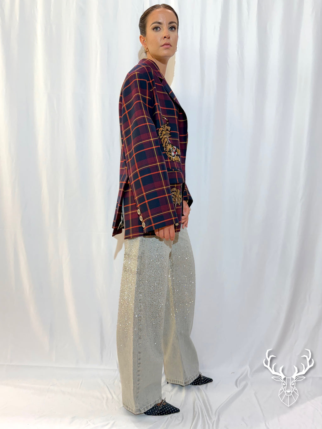 Blazer Tigri Tartan Bordeaux 5Progress