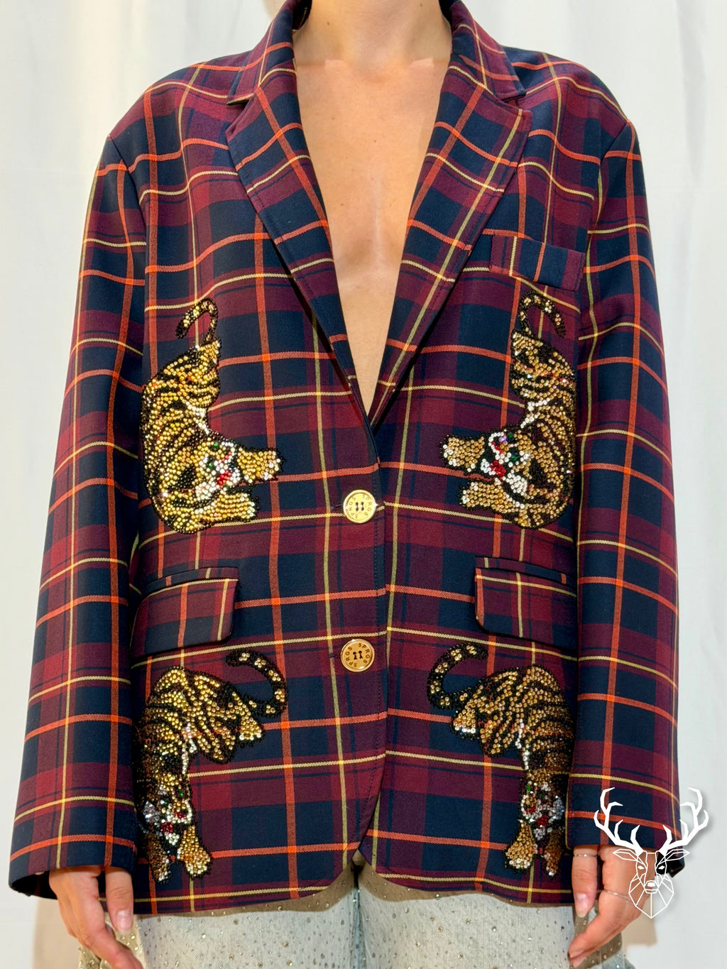 Blazer Tigri Tartan Bordeaux 5Progress