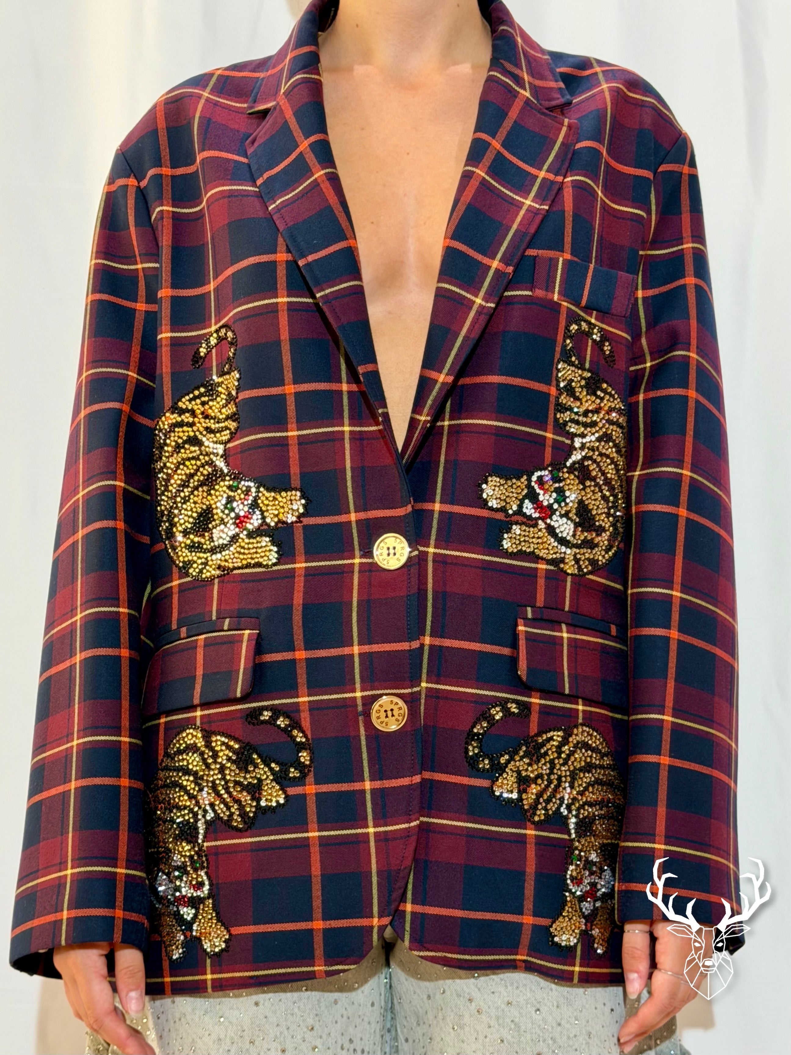 Blazer Tigri Tartan Bordeaux 5Progress