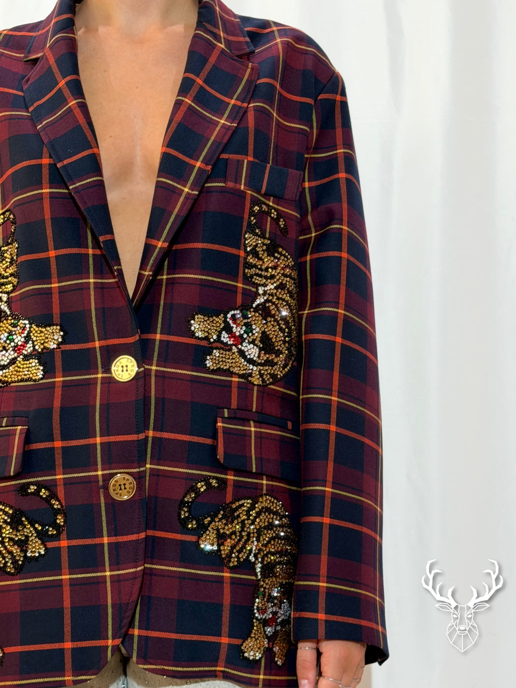 Blazer Tigri Tartan Bordeaux 5Progress