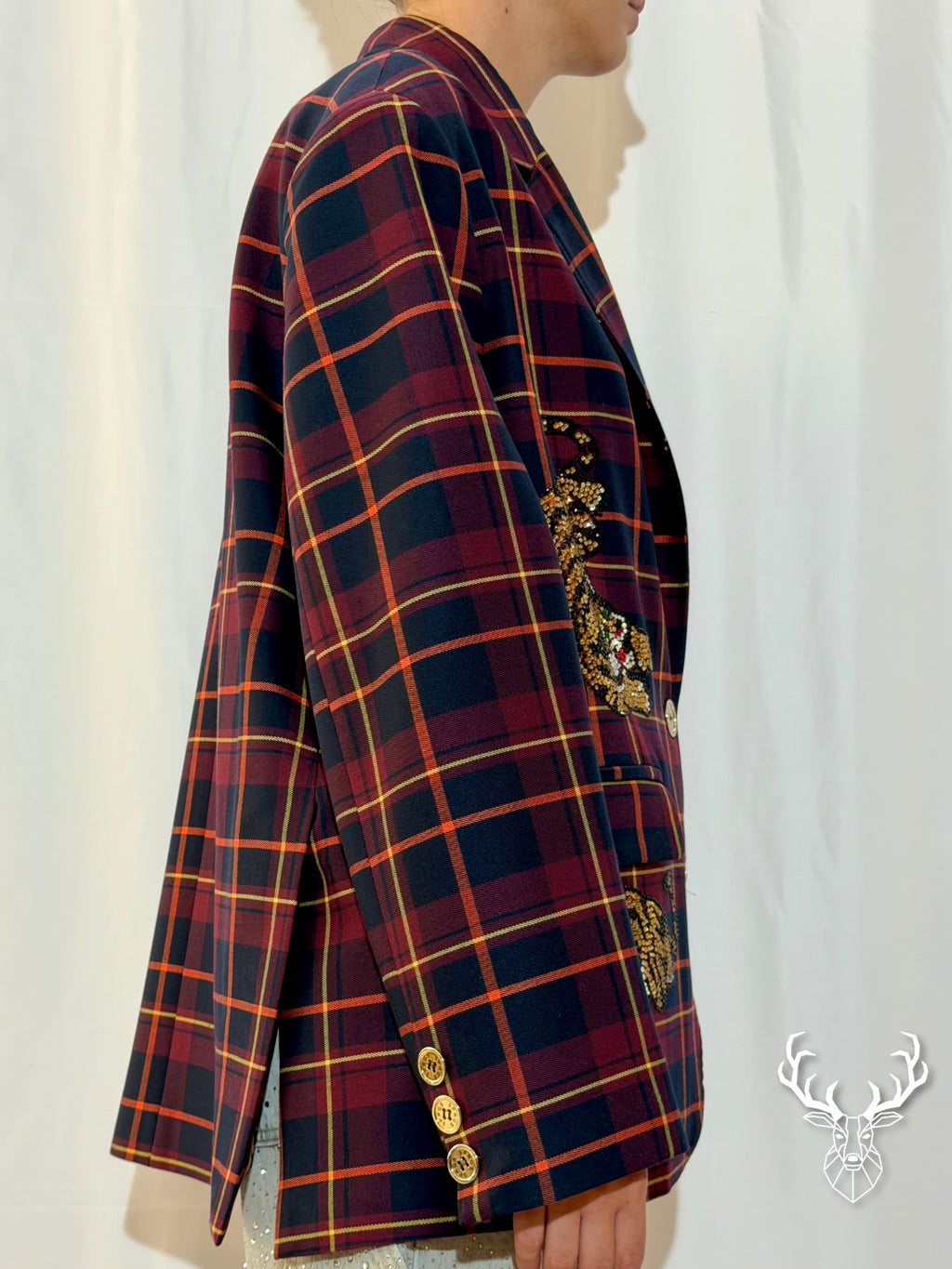 Blazer Tigri Tartan Bordeaux 5Progress