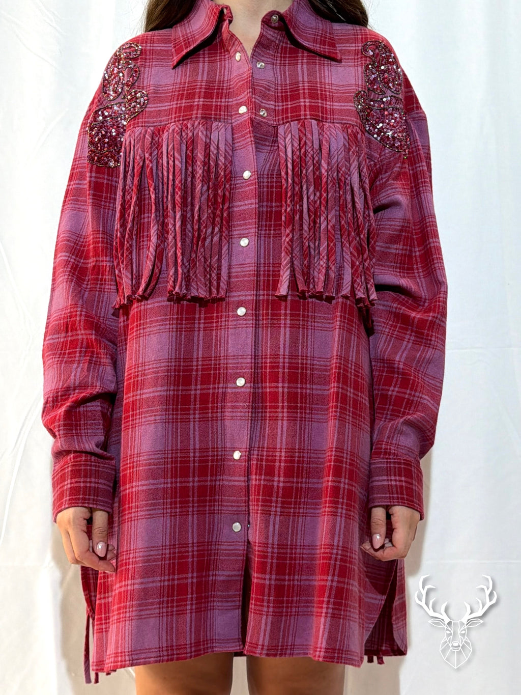 Abitino Tartan Fiore Ricamato Odi Et Amo