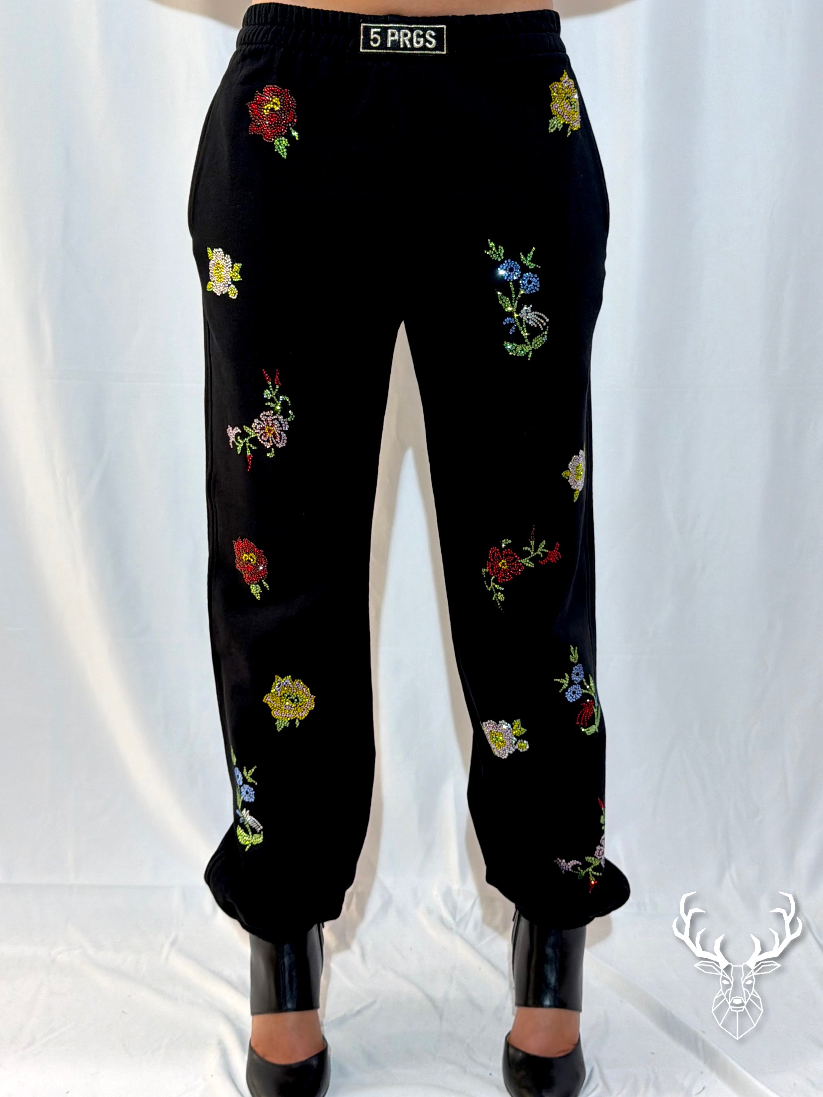 Pantalone Tuta Nero Strass 5Progress