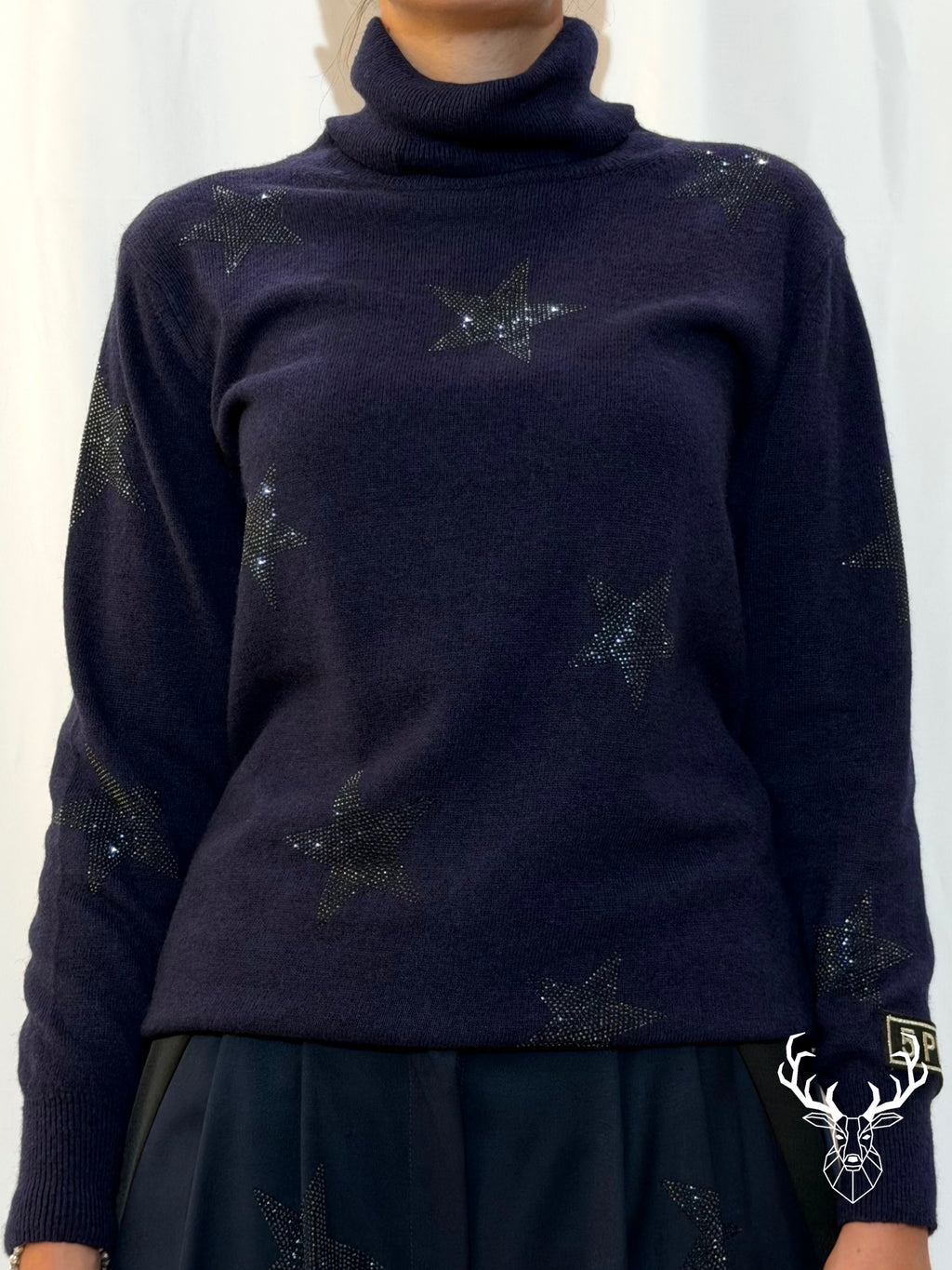 Maglioncino Lupetto Stelle Blue Navy 5Progress
