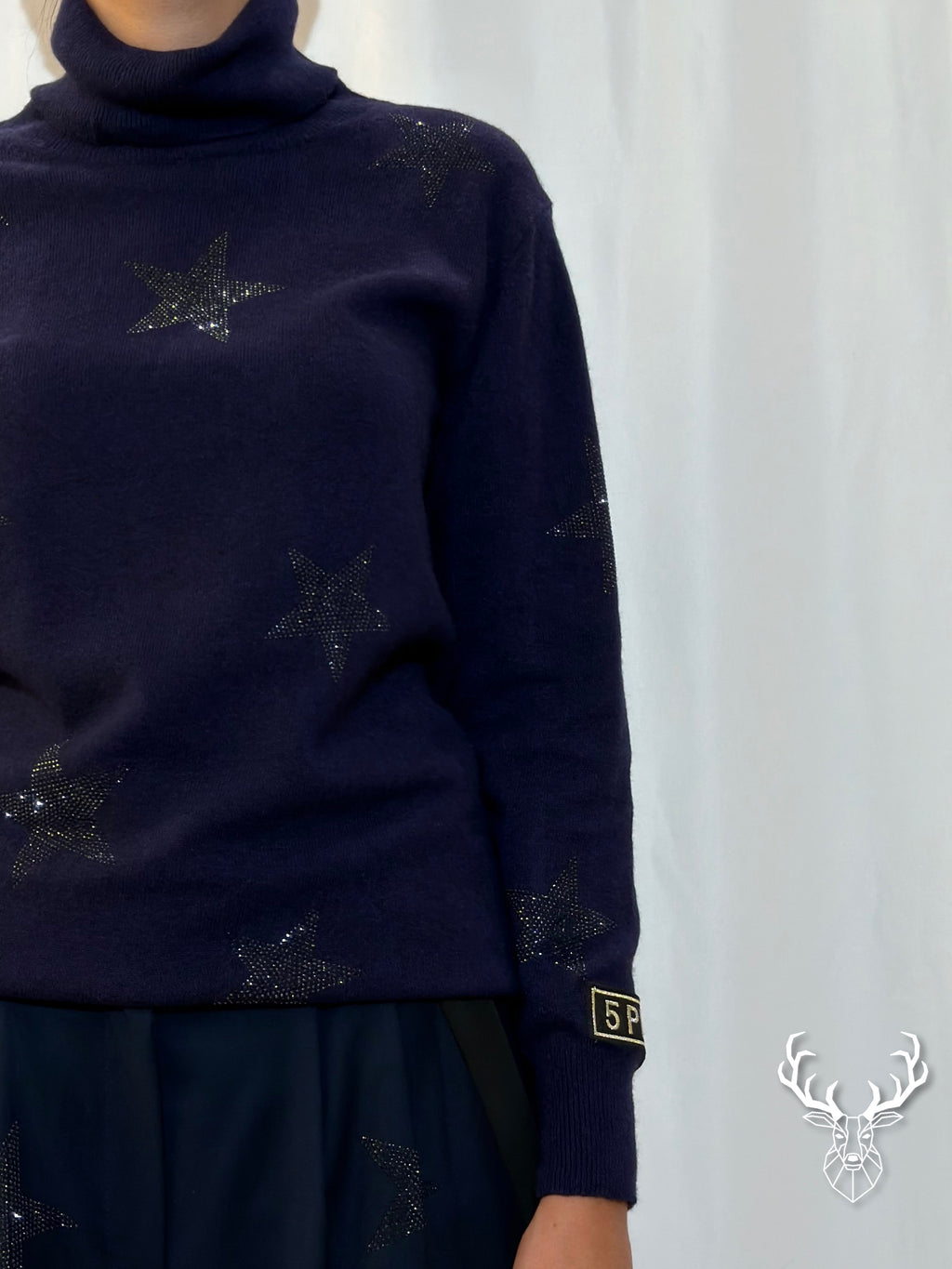 Maglioncino Lupetto Stelle Blue Navy 5Progress