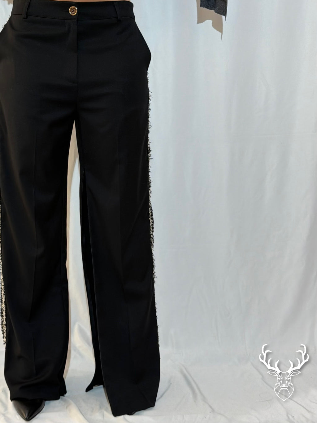Pantalone Tweed Nero 5Progress