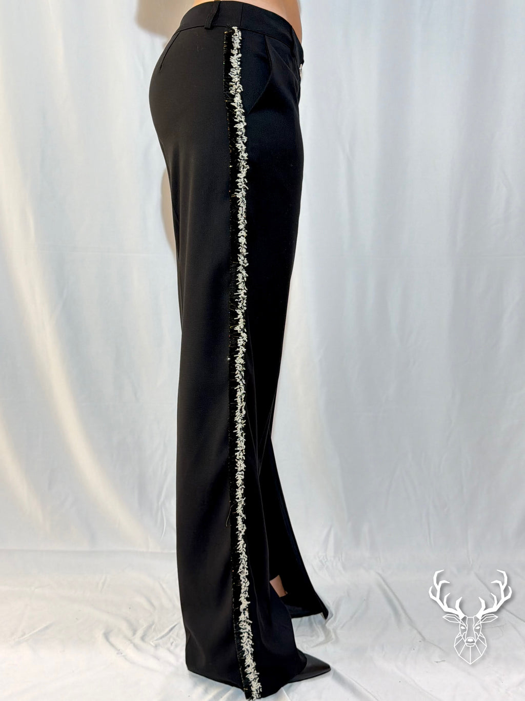 Pantalone Tweed Nero 5Progress