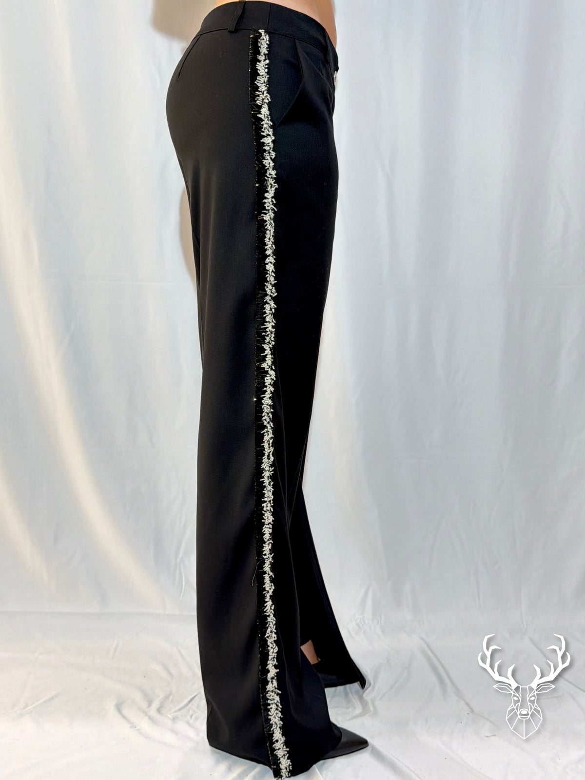 Pantalone Tweed Nero 5Progress