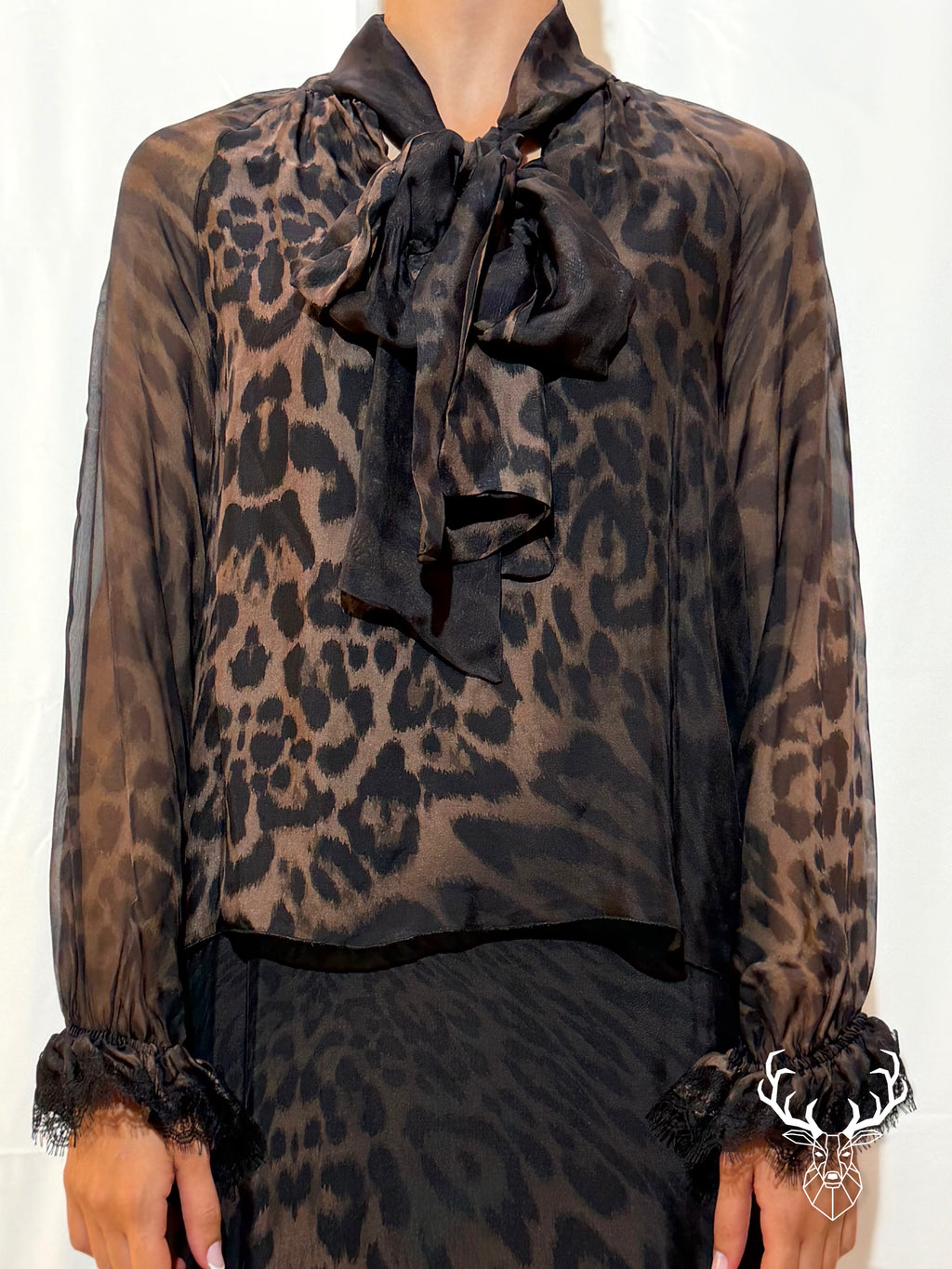 Camicia Stampa Macula Con Pizzo Pink Memories