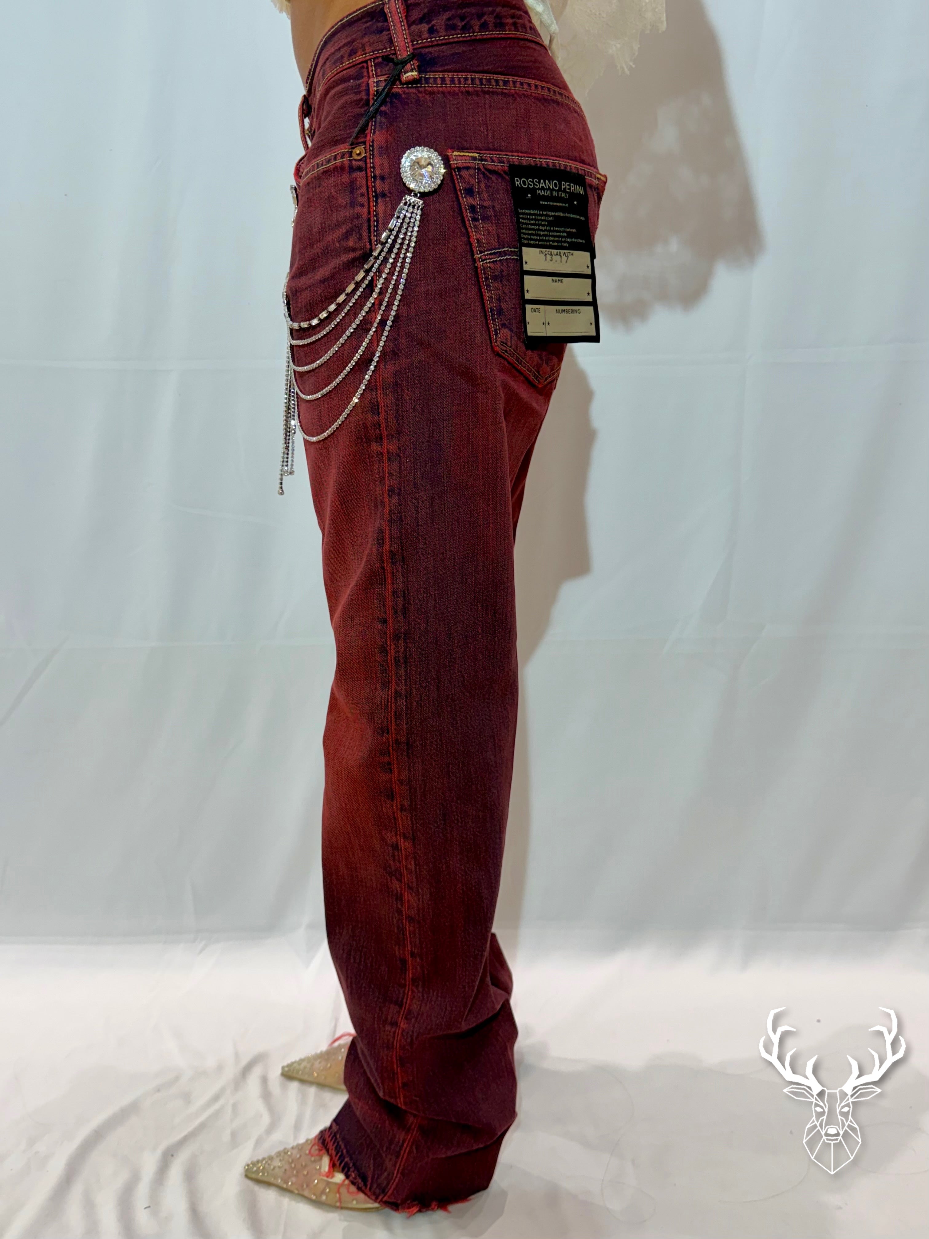 Ultraboy Vintage Denim Sovratinto Rosso Con Spilla