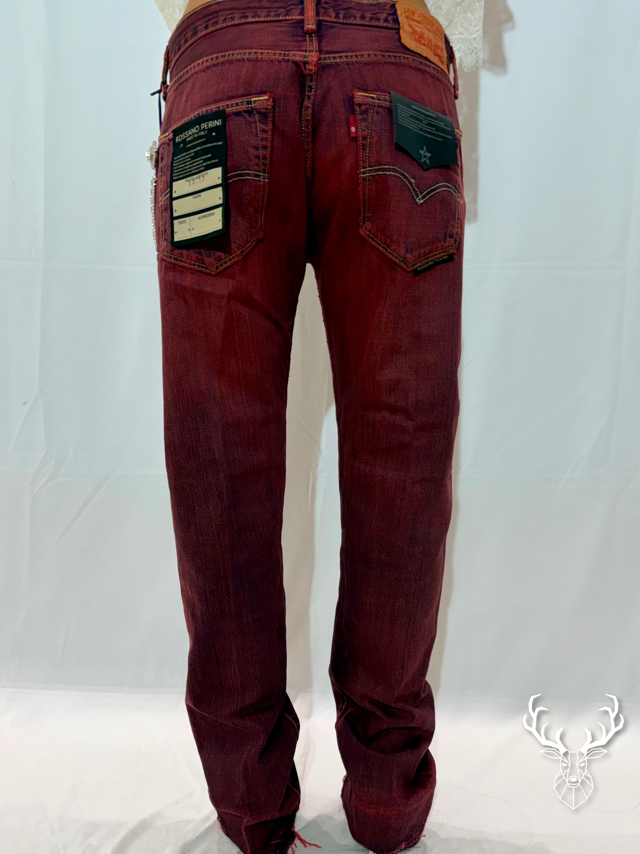 Ultraboy Vintage Denim Sovratinto Rosso Con Spilla