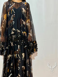 Abito Lungo Horses Brown 5Progress