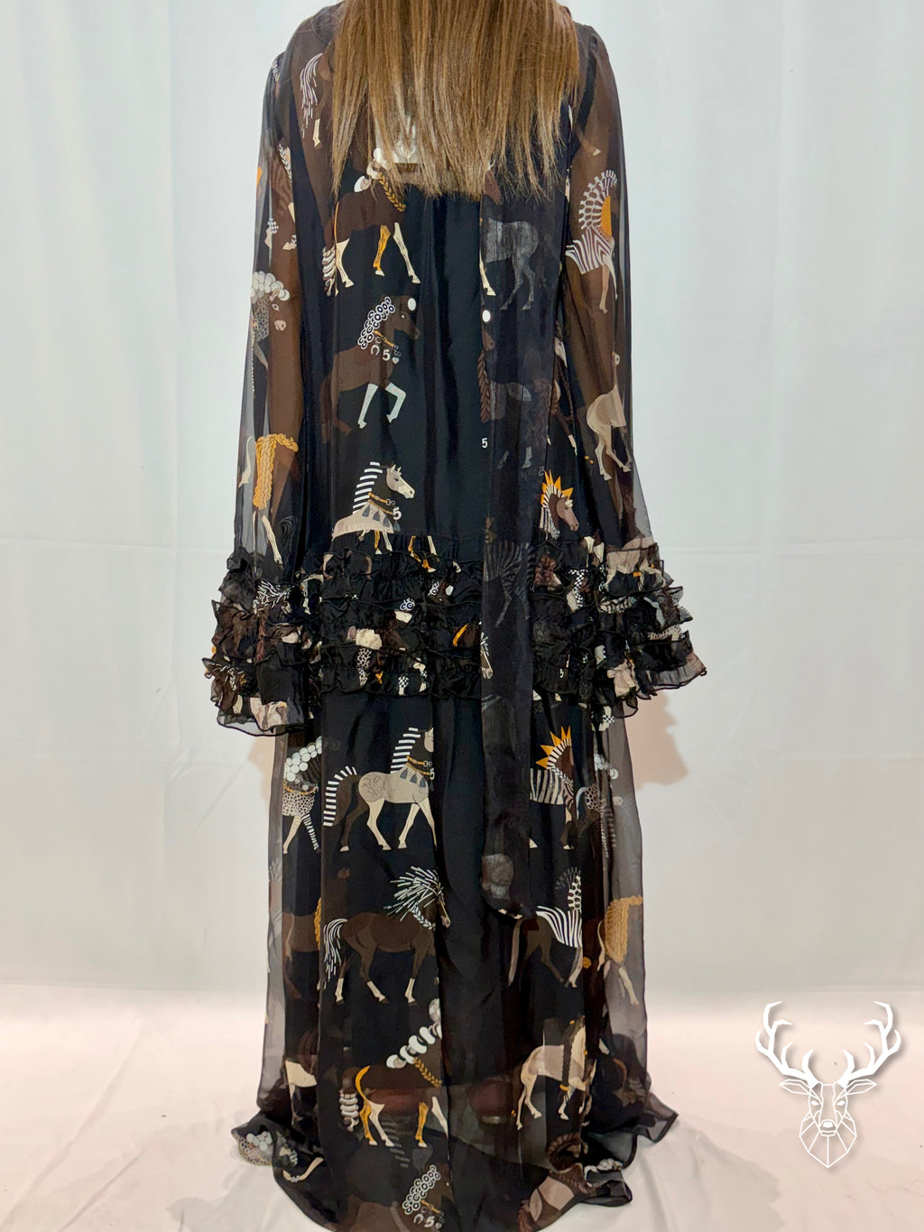 Abito Lungo Horses Brown 5Progress