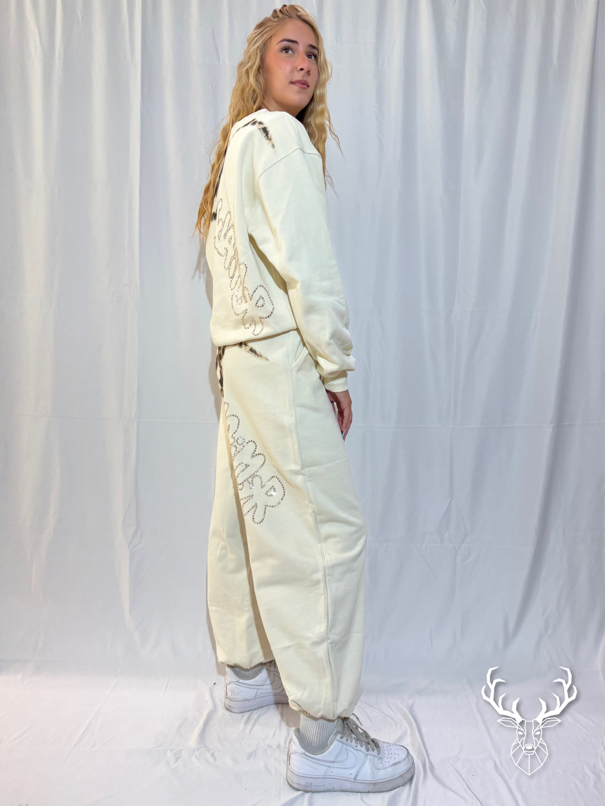 Pantalone Logo Avorio Disclaimer