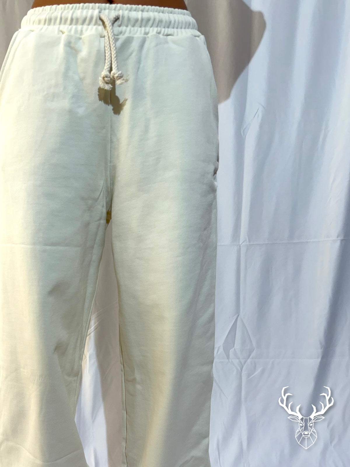 Pantalone Logo Avorio Disclaimer