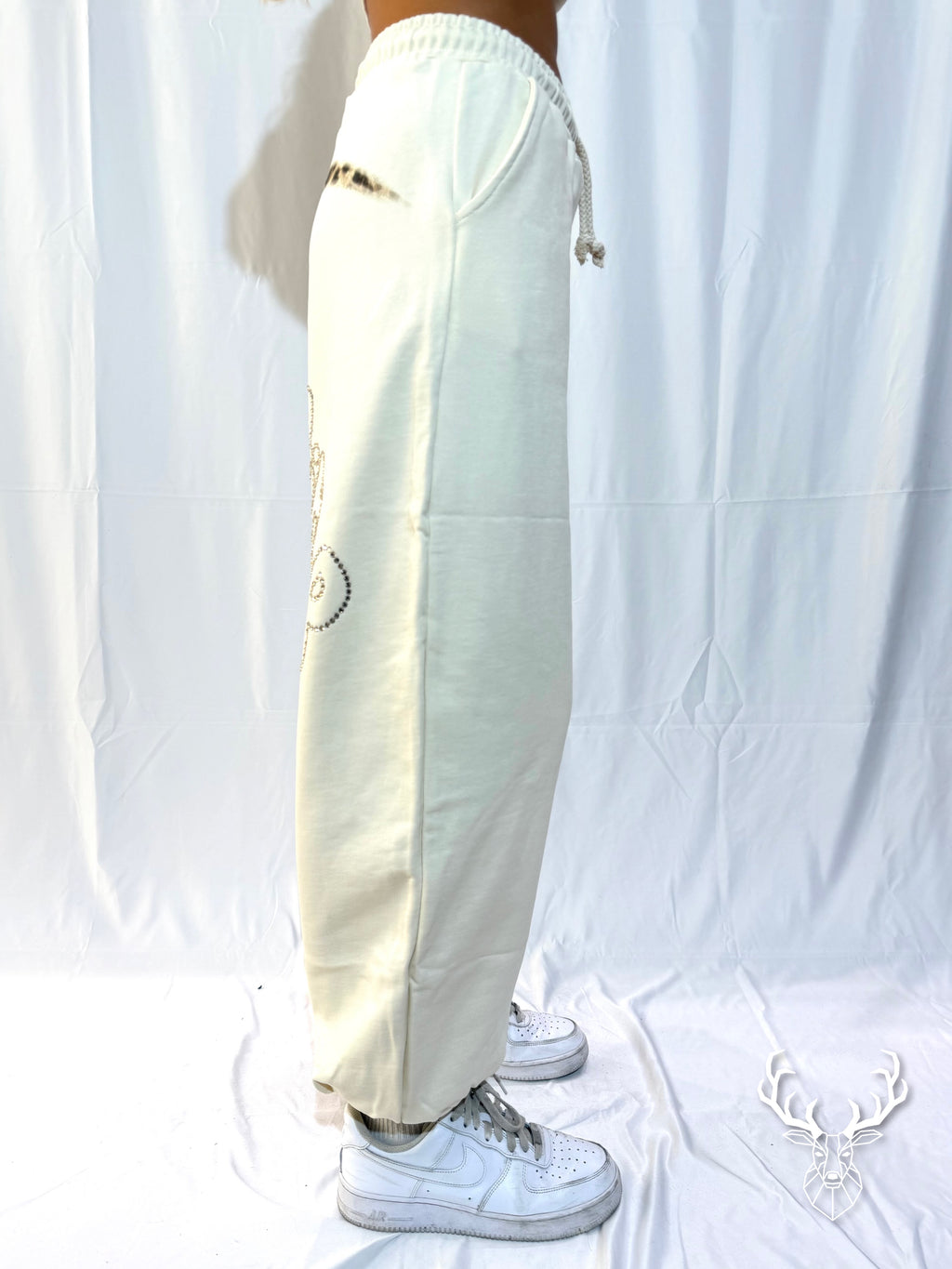 Pantalone Logo Avorio Disclaimer