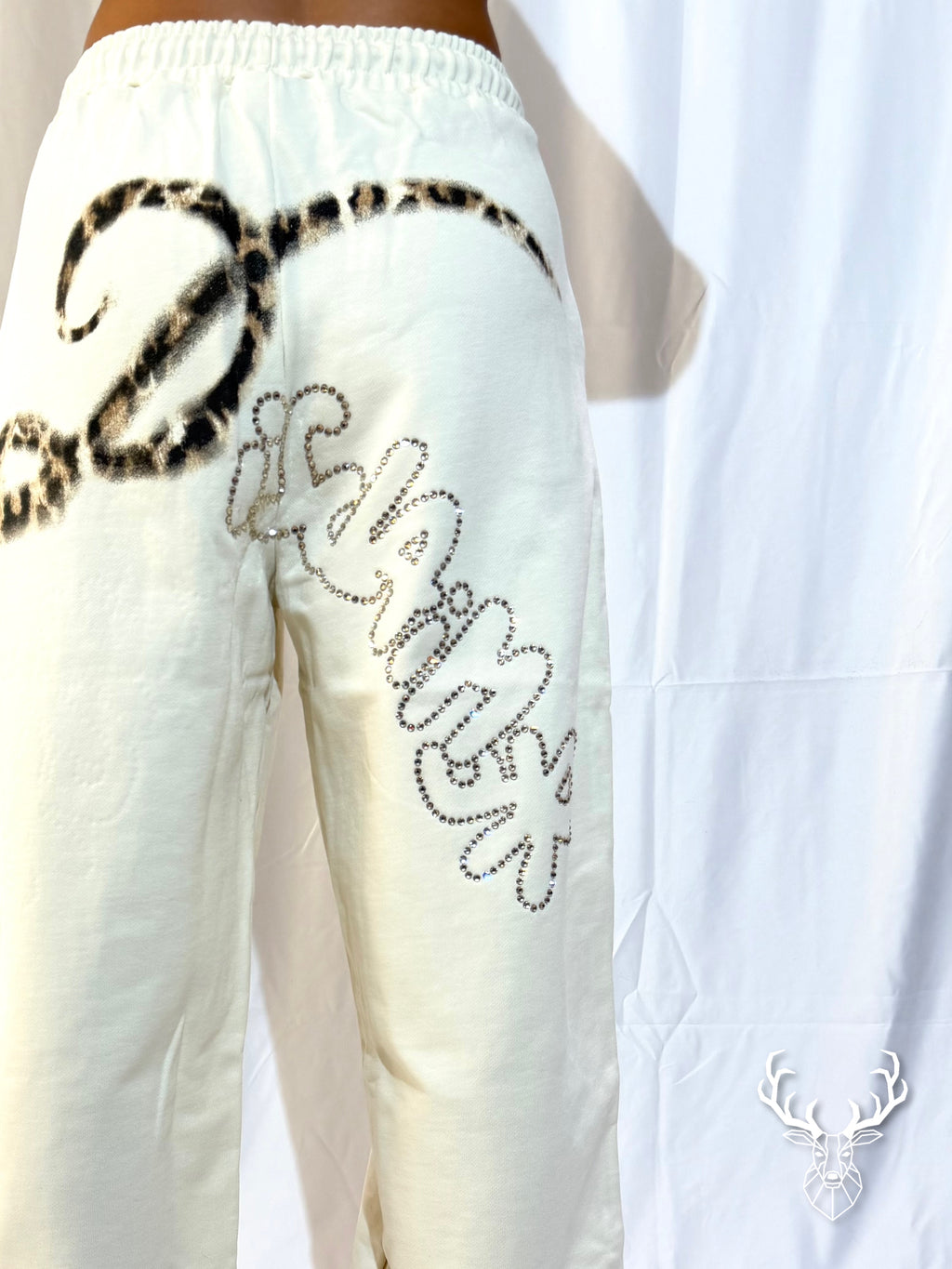 Pantalone Logo Avorio Disclaimer