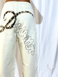 Pantalone Logo Avorio Disclaimer