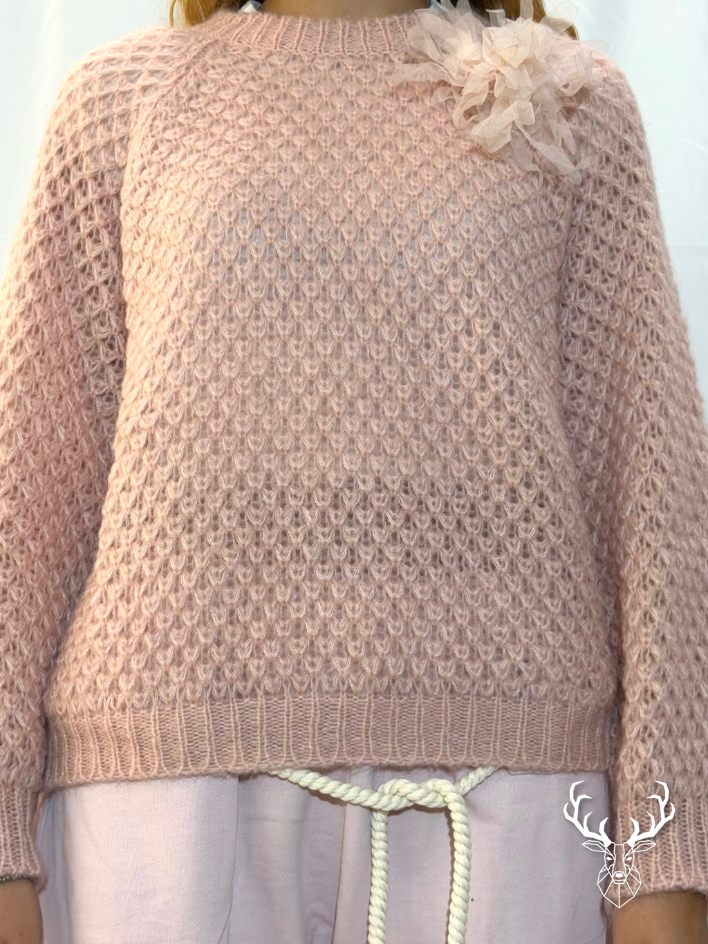 Maglione Traforato Spilla Fiore Kontatto