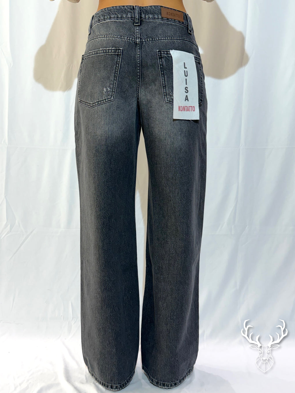 Jeans Luisa Antracite Strappi Kontatto