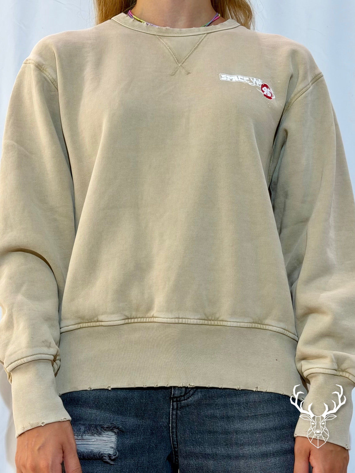 Felpa Girocollo Beige Looney Tunes Front Street