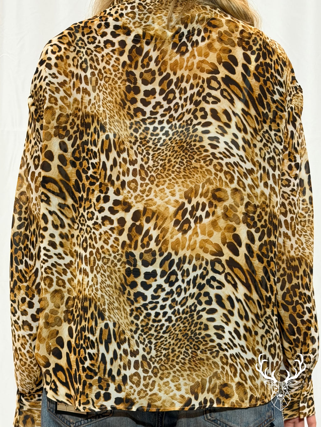 Camicia Leopard In Chiffon Di Seta Rossano Perini
